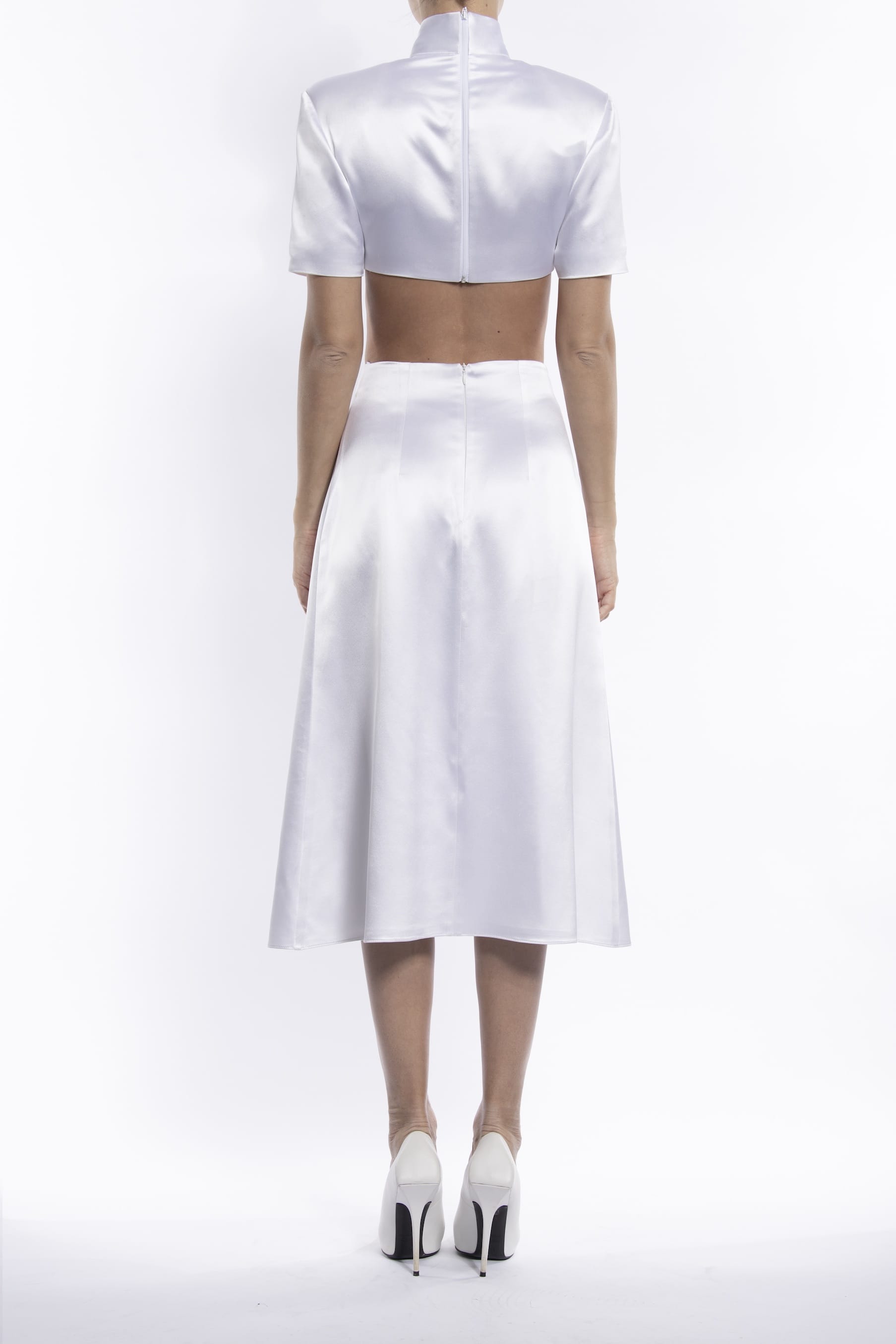 Paloma Blanca Silk Dress in White made by Vestiaire d'un Oiseau Libre