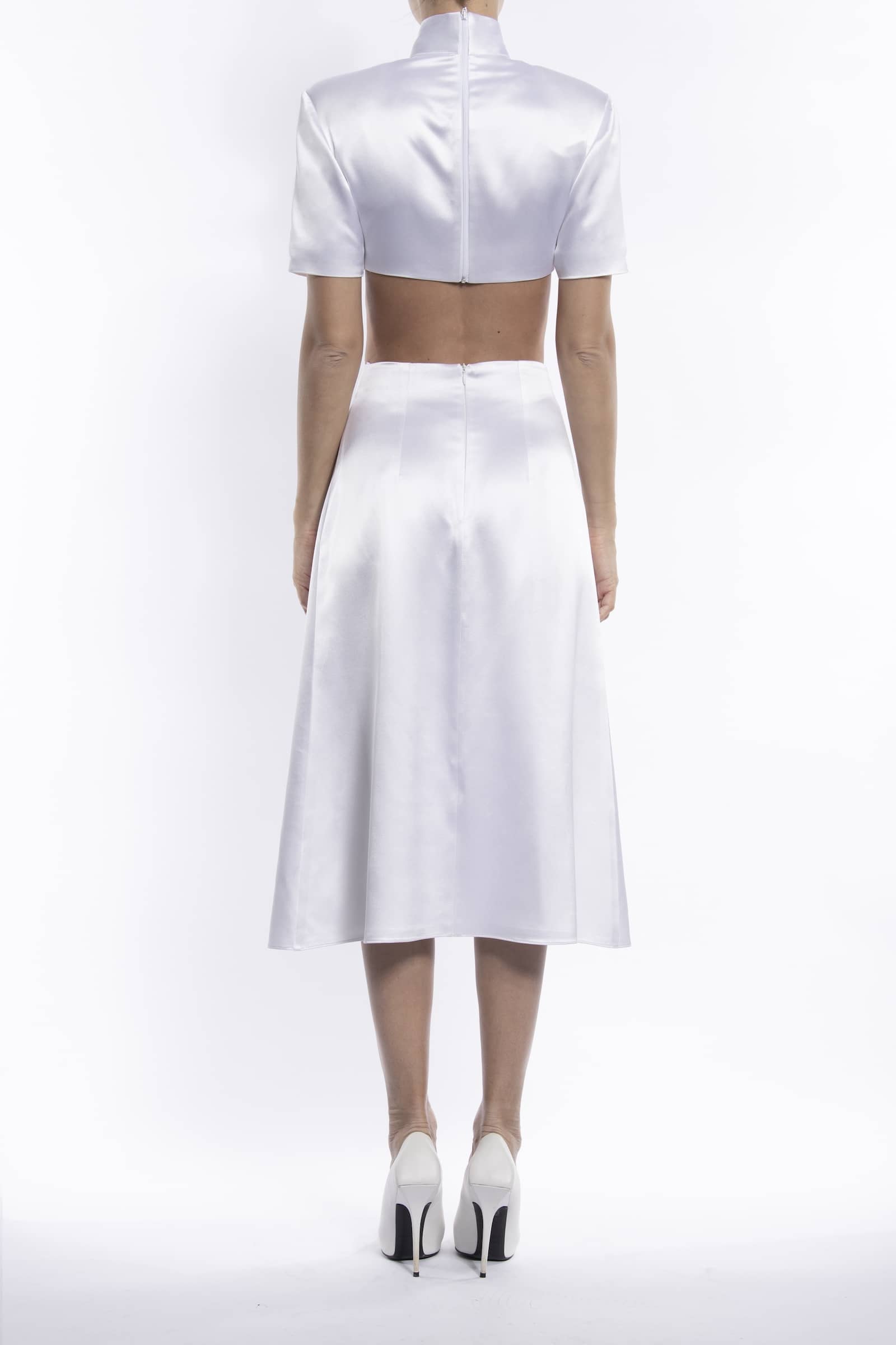 Paloma Blanca Silk Dress in White made by Vestiaire d'un Oiseau Libre