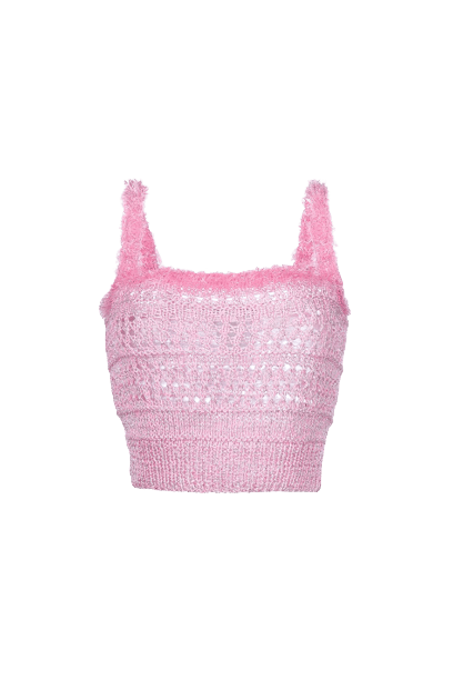 Baby Pink Handmade Knit Top made by ANDREEVA