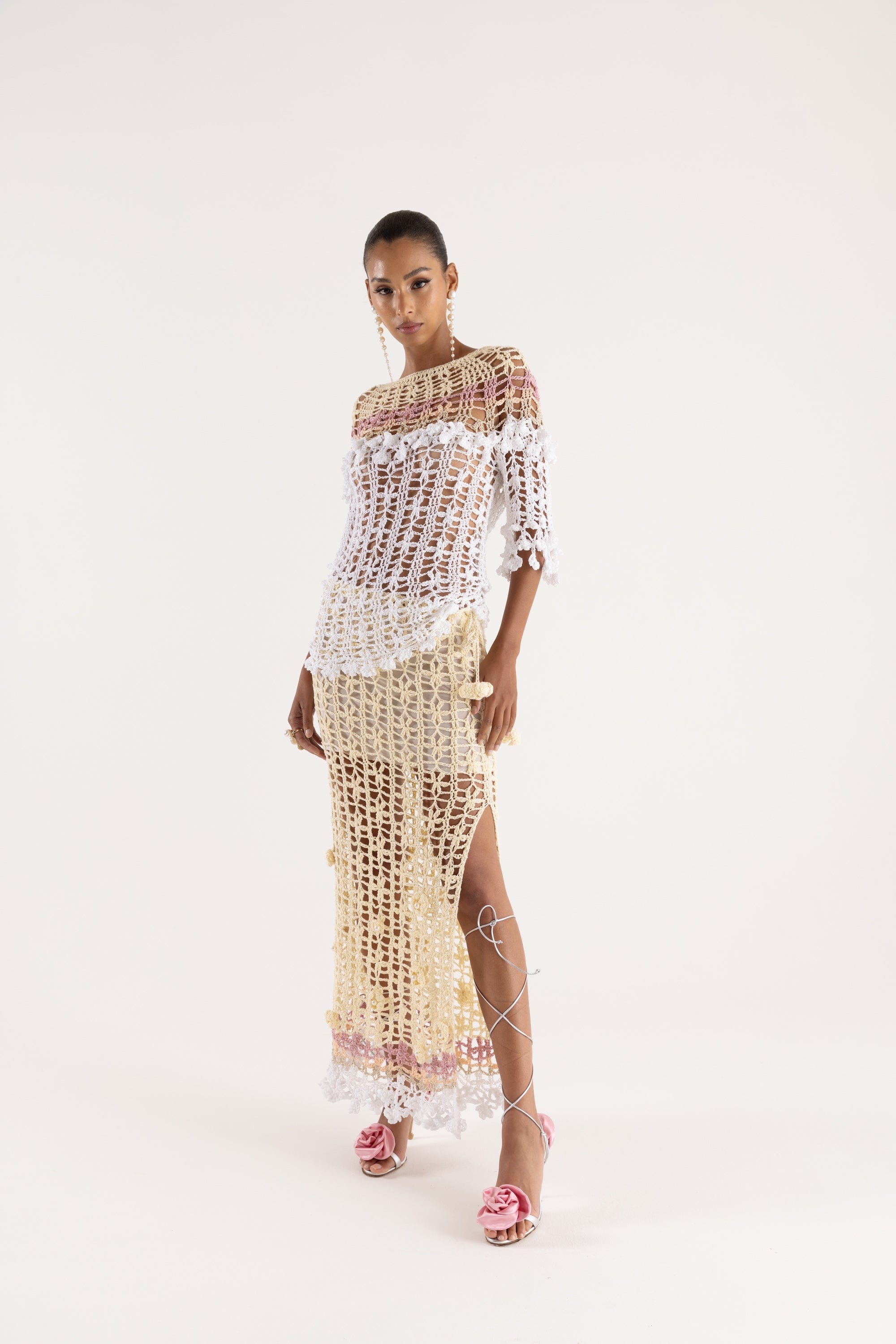 Vanilla Multicolor Handmade Crochet Top made by ANDREEVA