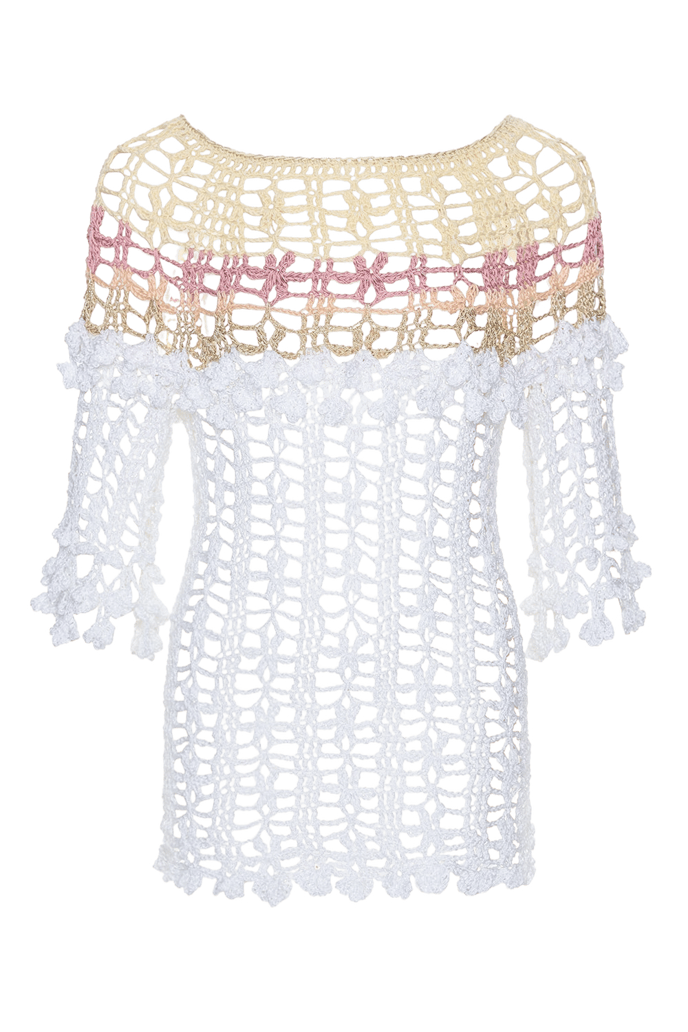 Vanilla Multicolor Handmade Crochet Top made by ANDREEVA