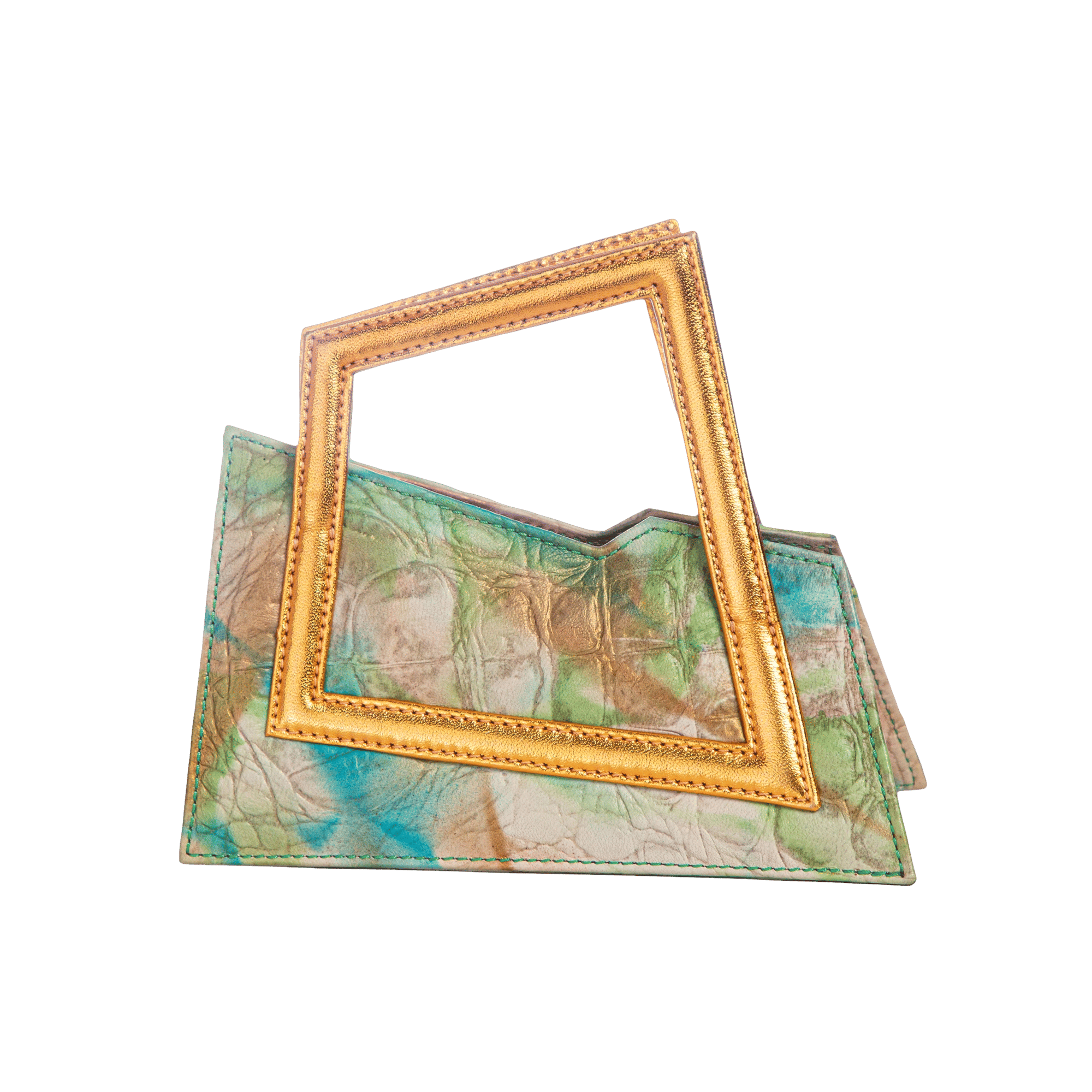 Jari'aa - Turquoise - Square Top Handle Bag made by ALIEL