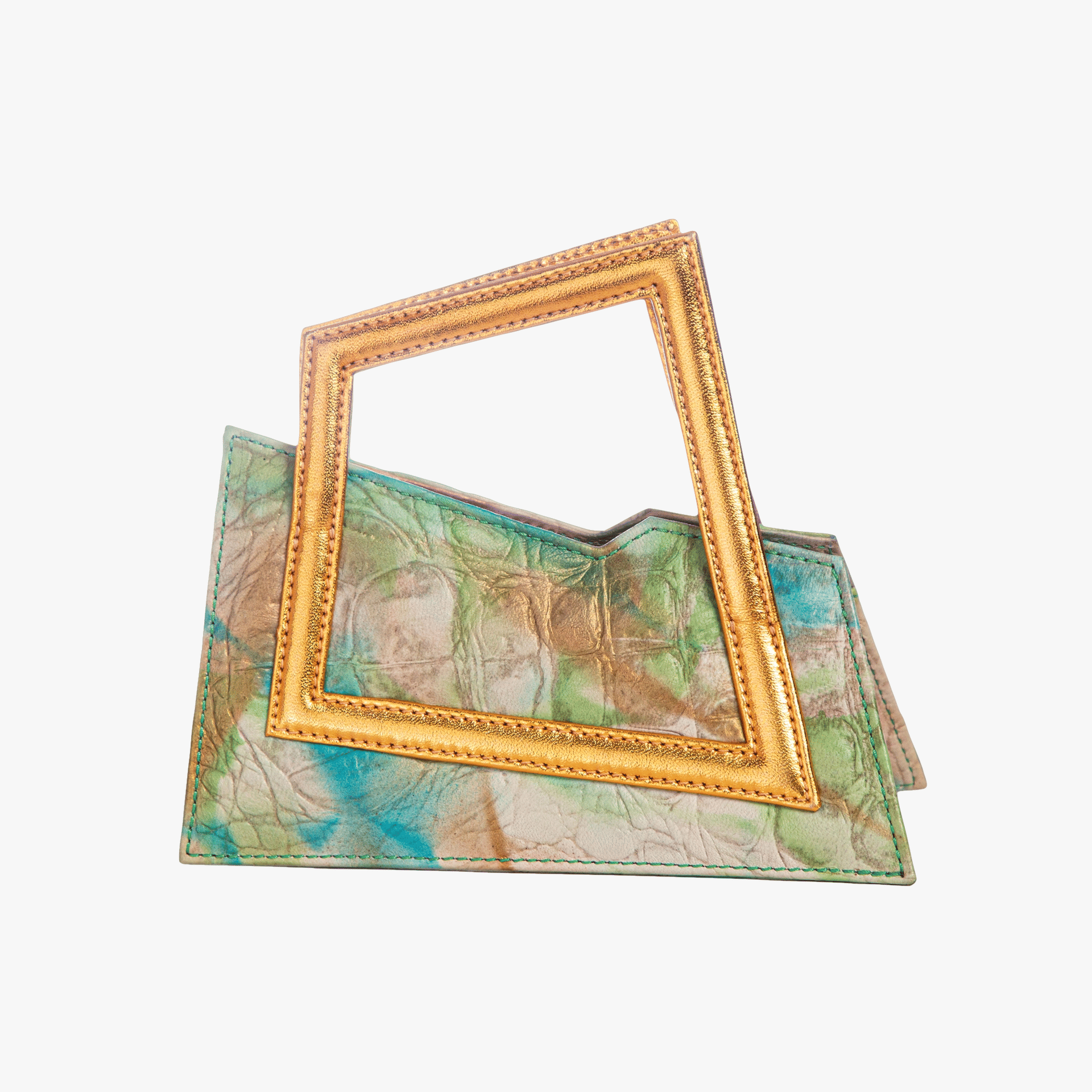 Jari'aa - Turquoise - Square Top Handle Bag made by ALIEL