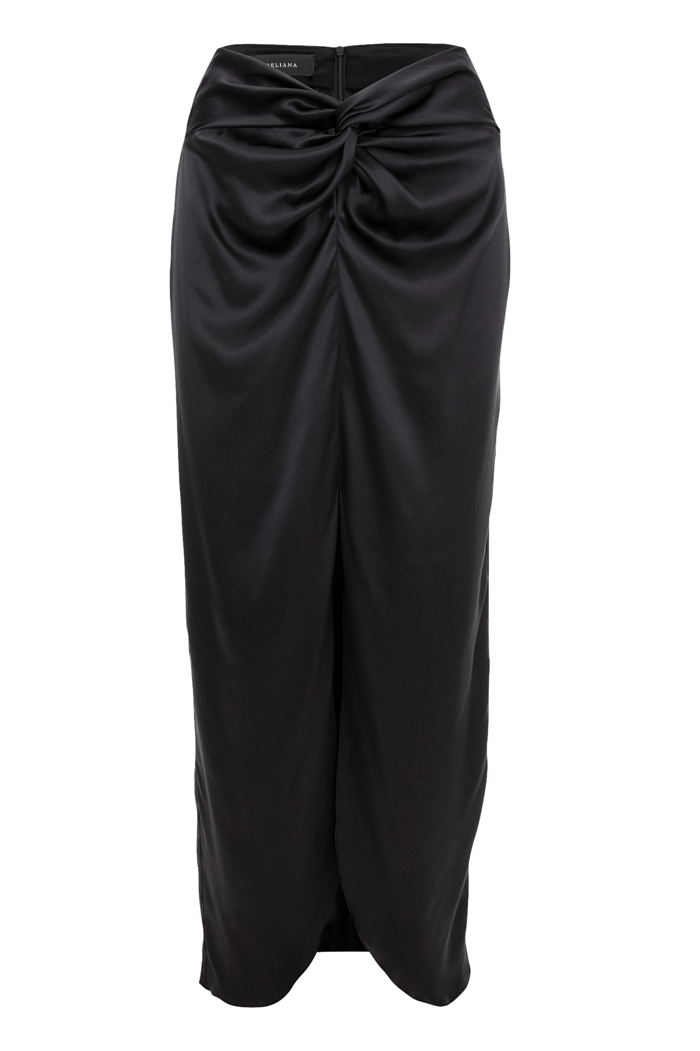 Satin Wrap Skirt in Black made by Aureliana