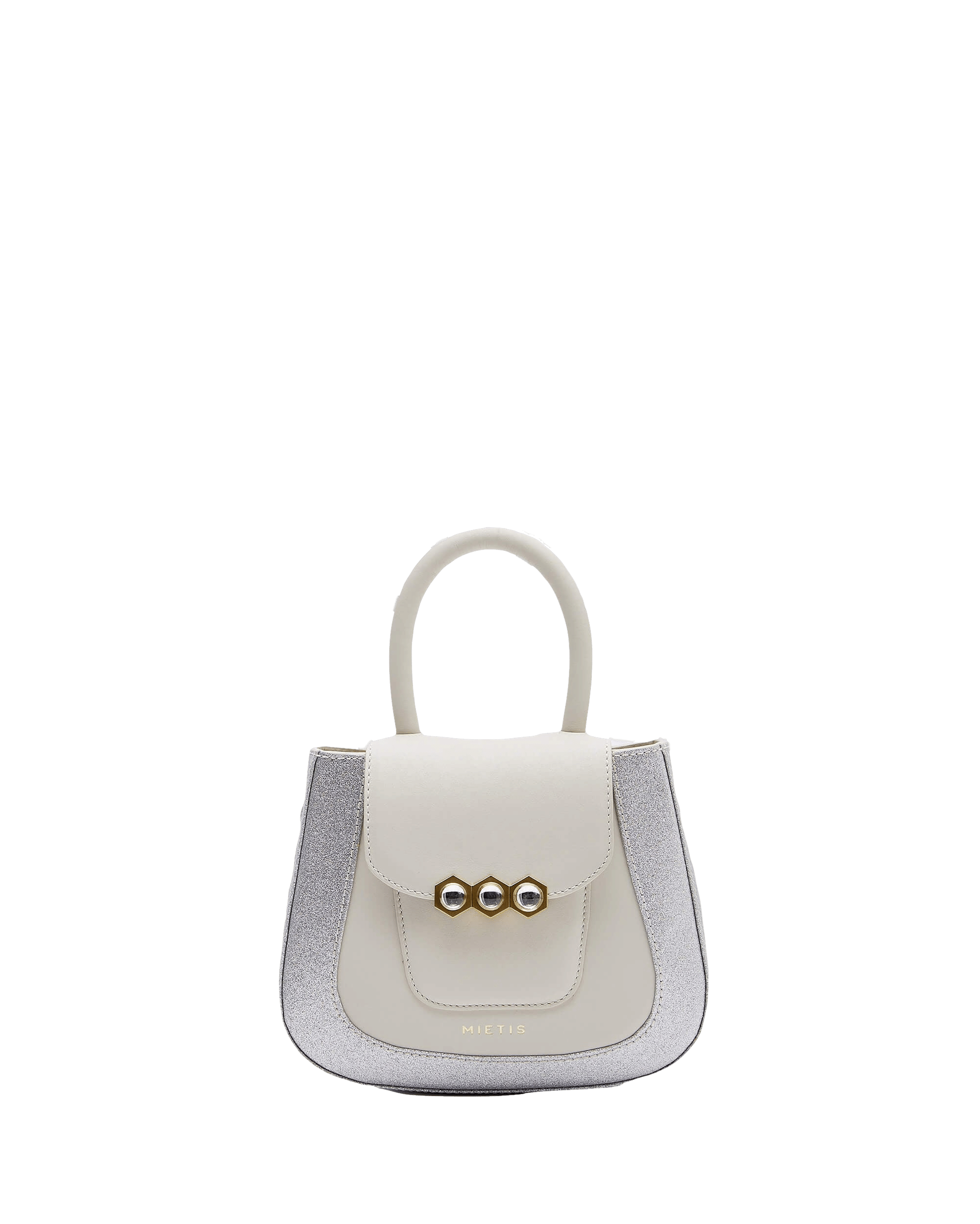 Mini Jill Padded White / Silver Glitter in White made by Mietis