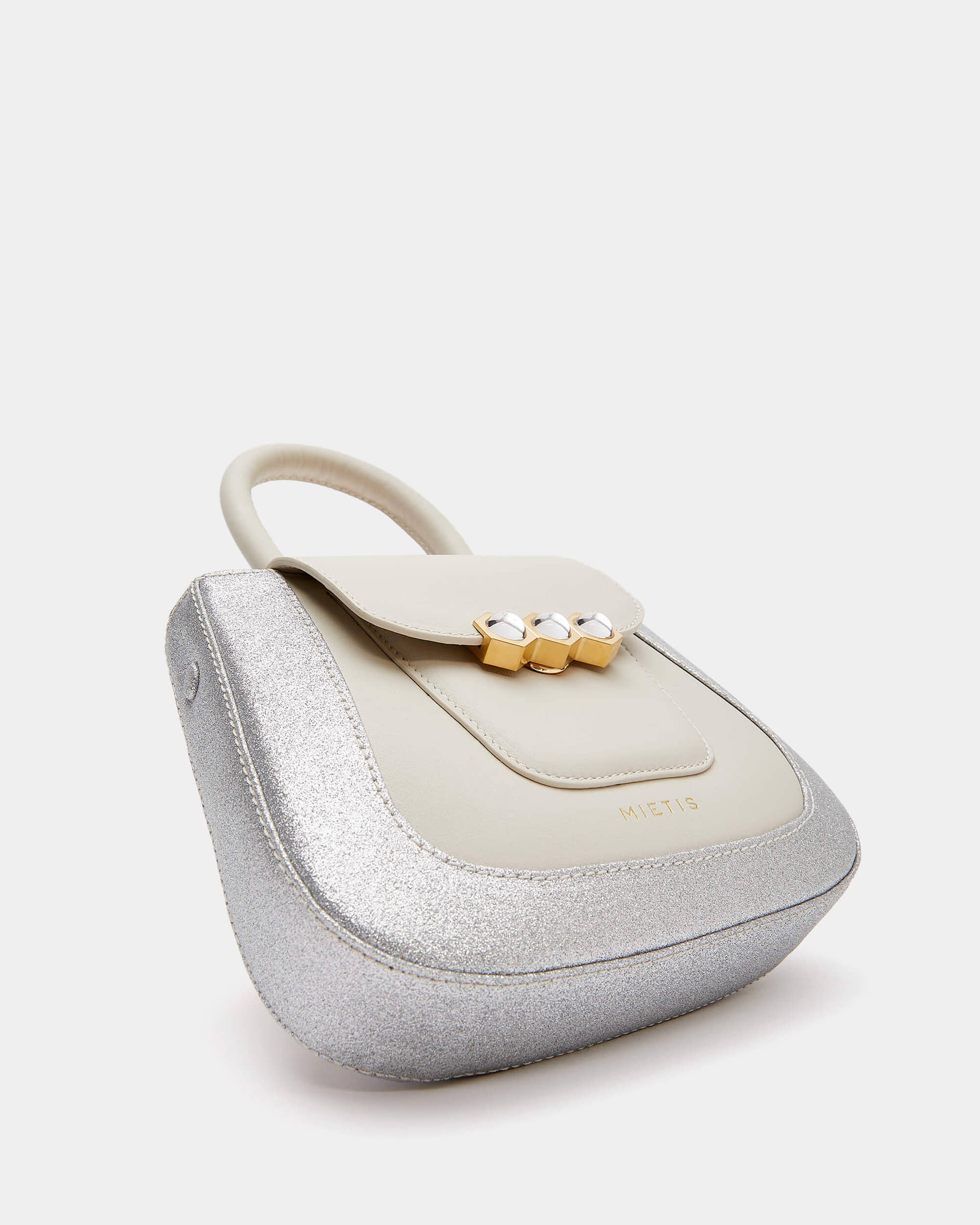 Mini Jill Padded White / Silver Glitter in White made by Mietis