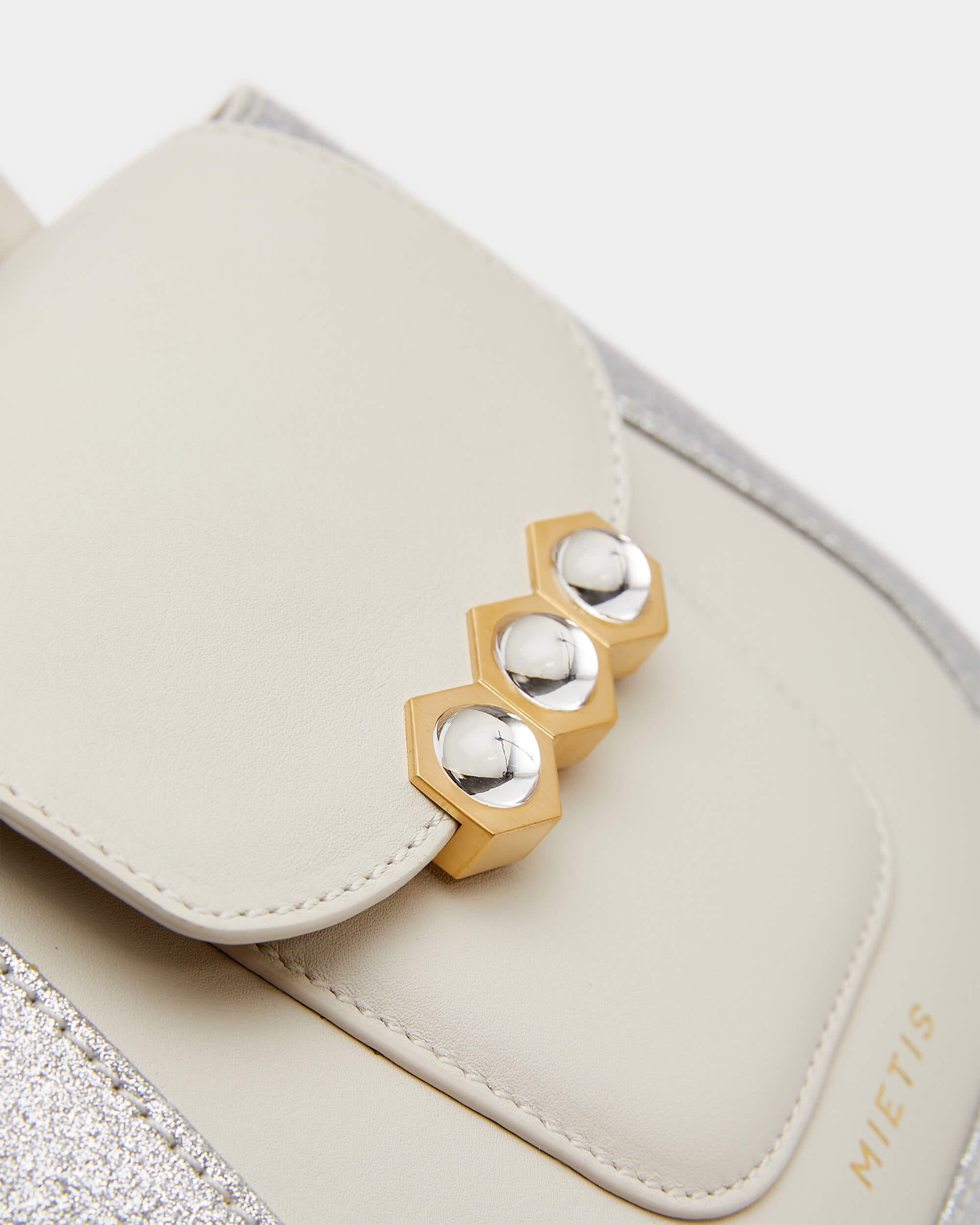 Mini Jill Padded White / Silver Glitter in White made by Mietis