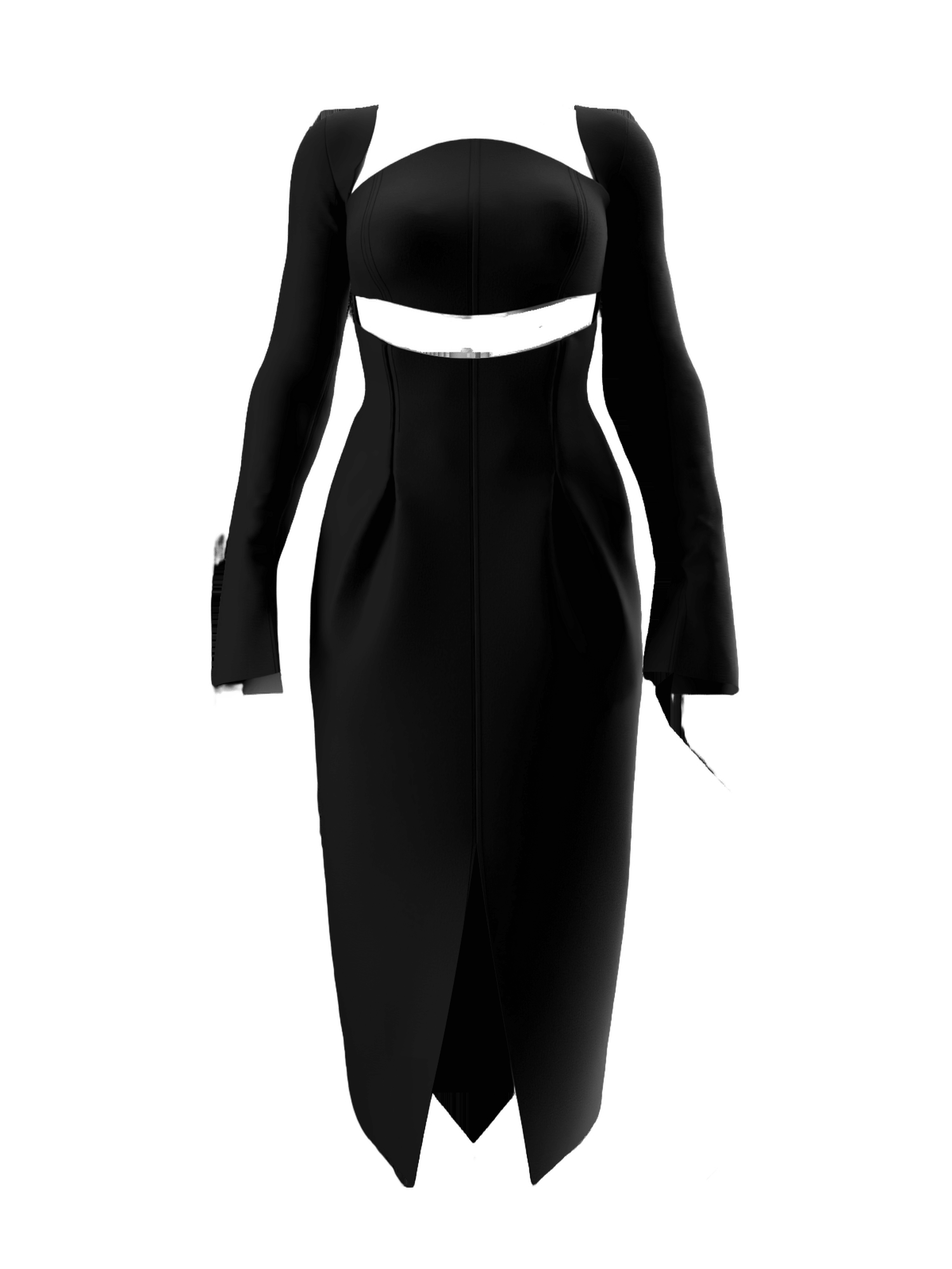 NITA MIDI DRESS - BLACK made by Andrea Iyamah