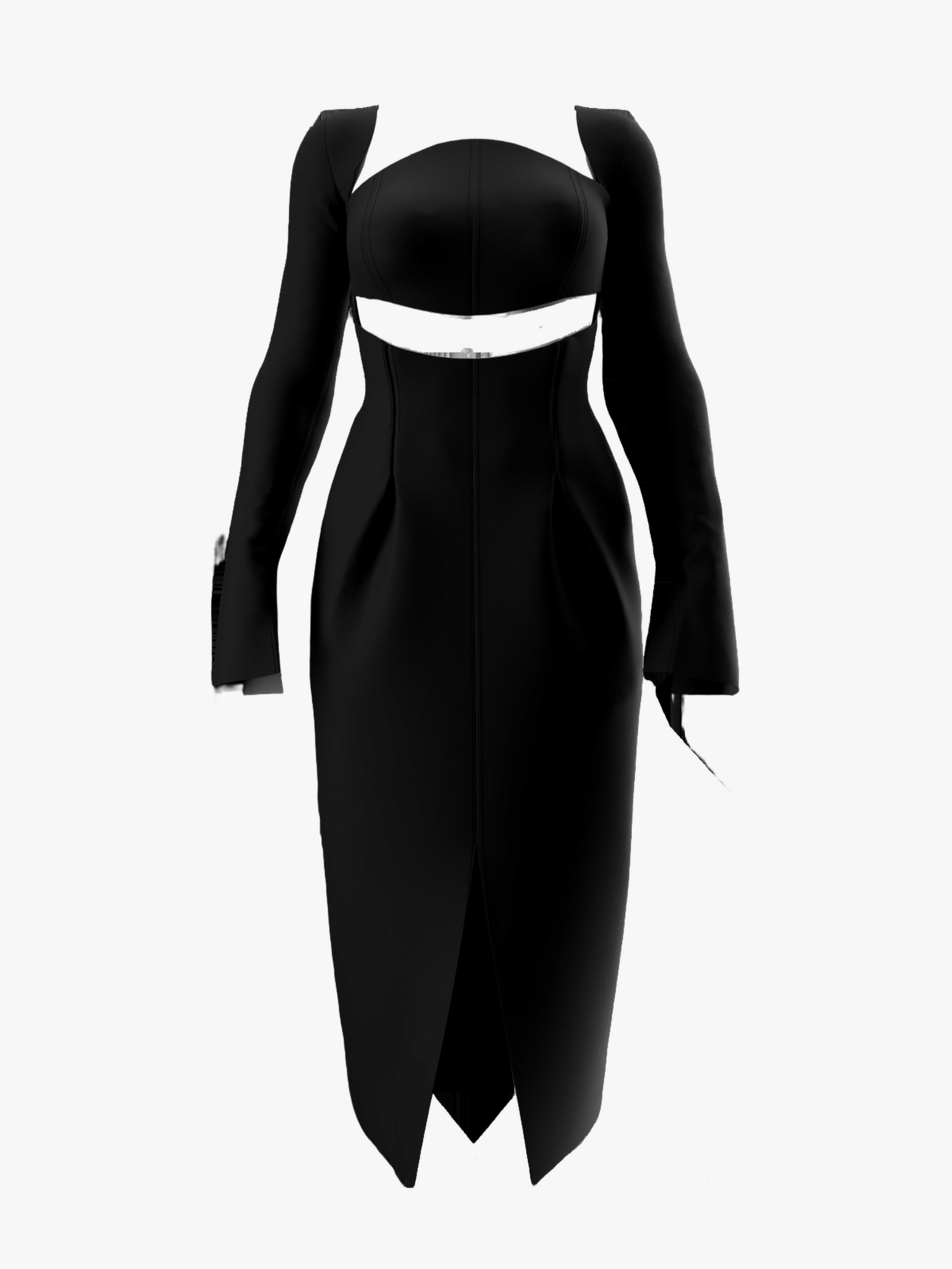 NITA MIDI DRESS - BLACK made by Andrea Iyamah
