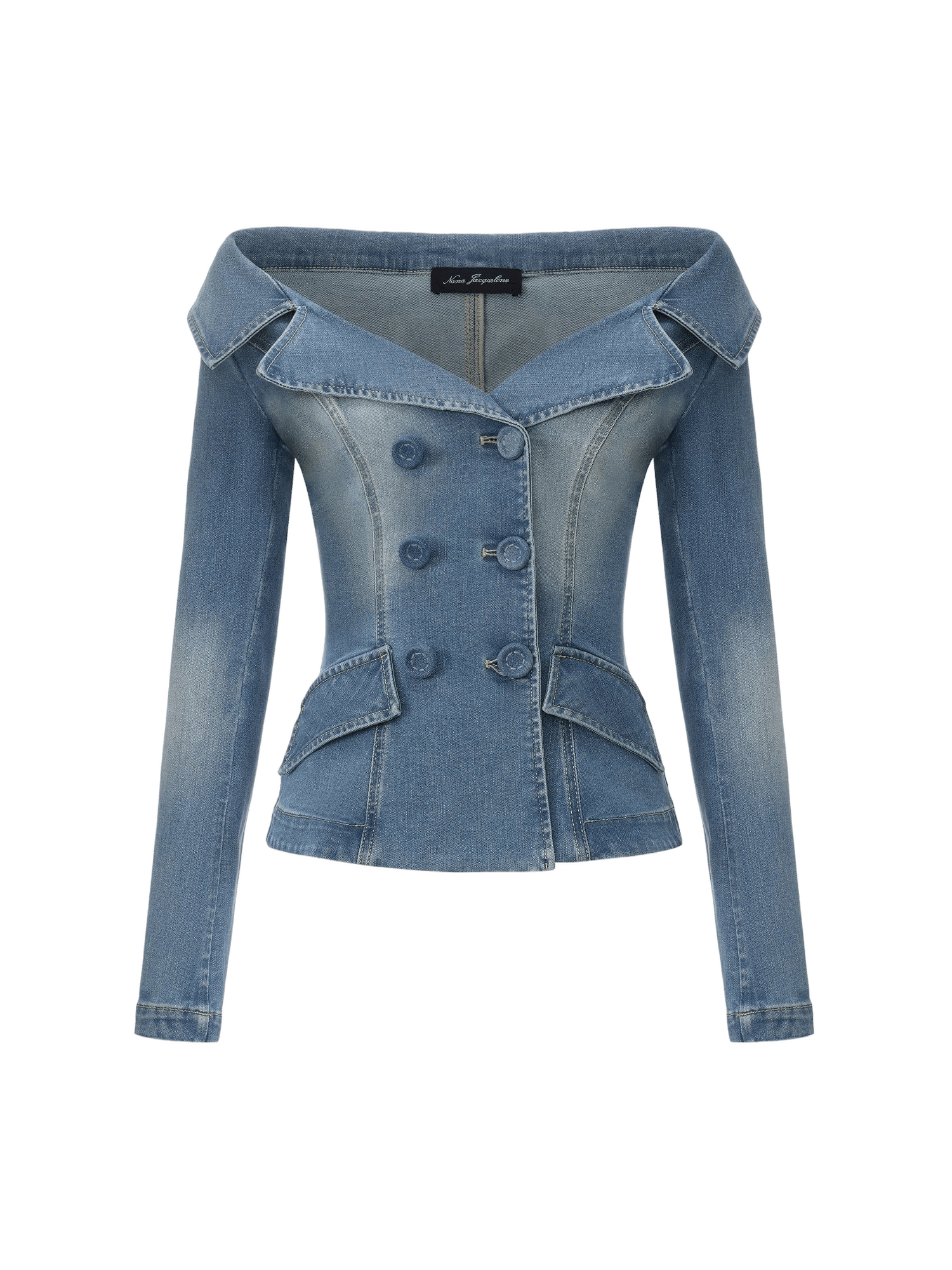 Monique Tailored Light Blue Denim Top made by Nana Jacqueline