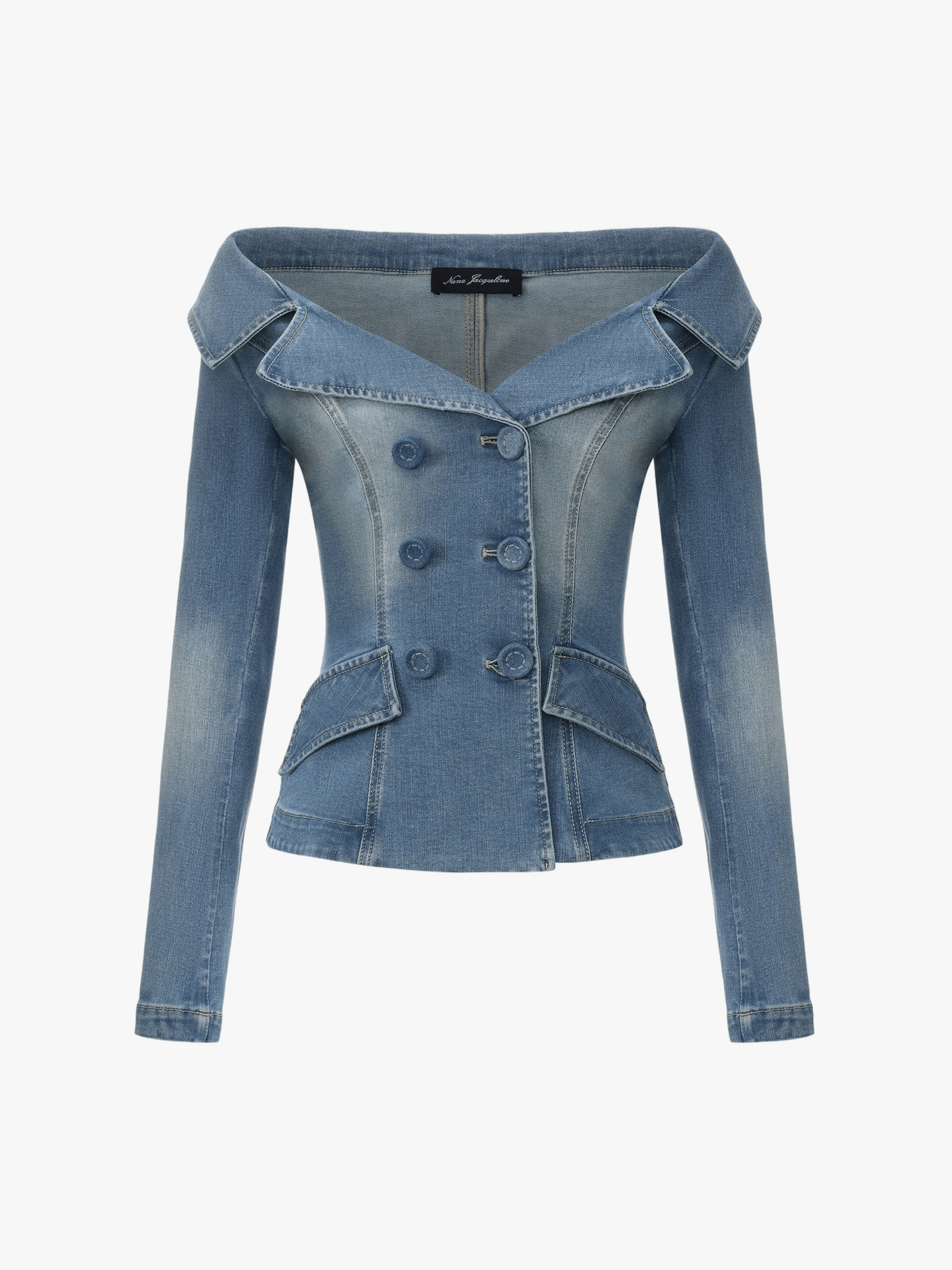 Monique Tailored Light Blue Denim Top made by Nana Jacqueline