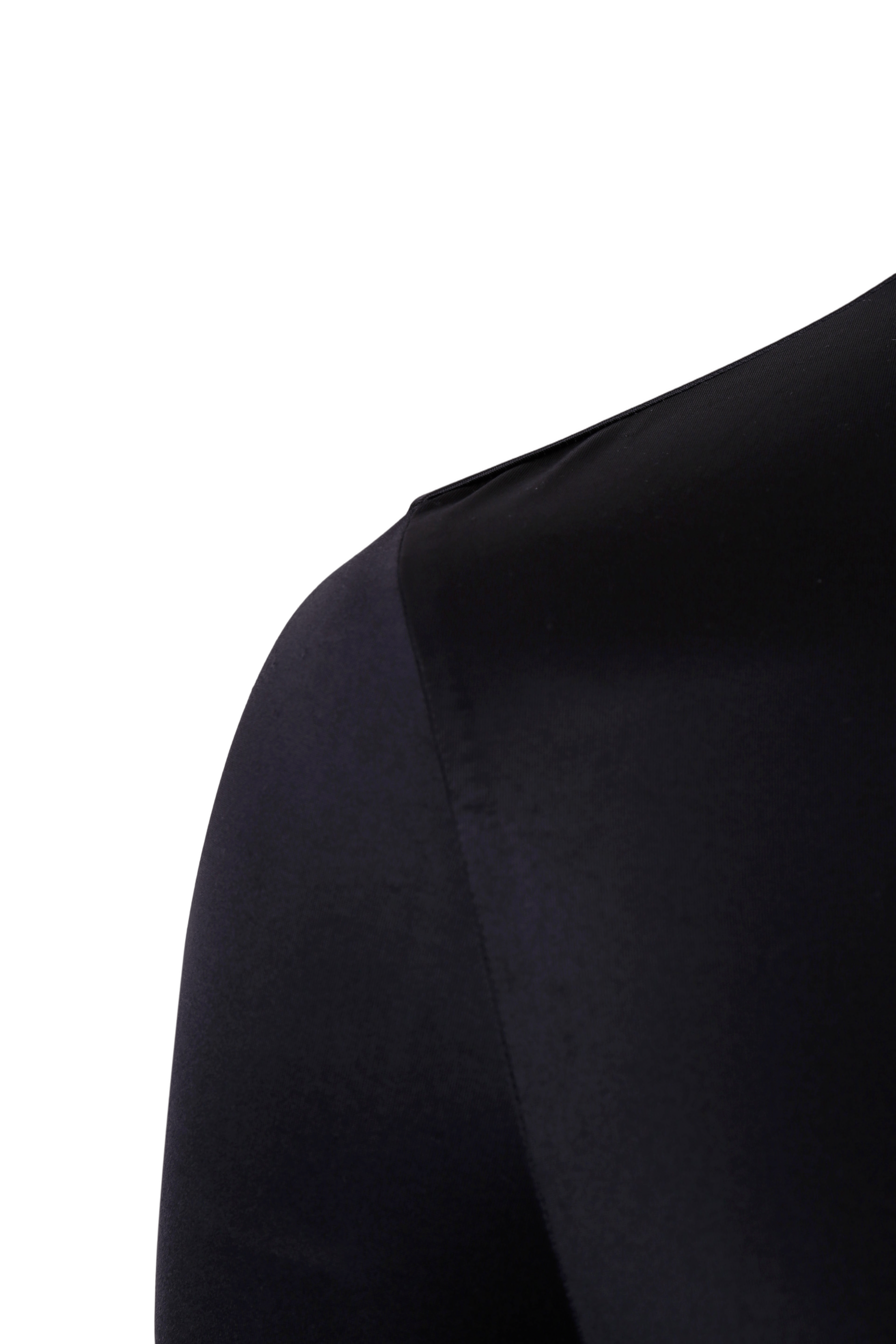 BLACK DRAPED JERSEY CROP TOP made by YIBRI