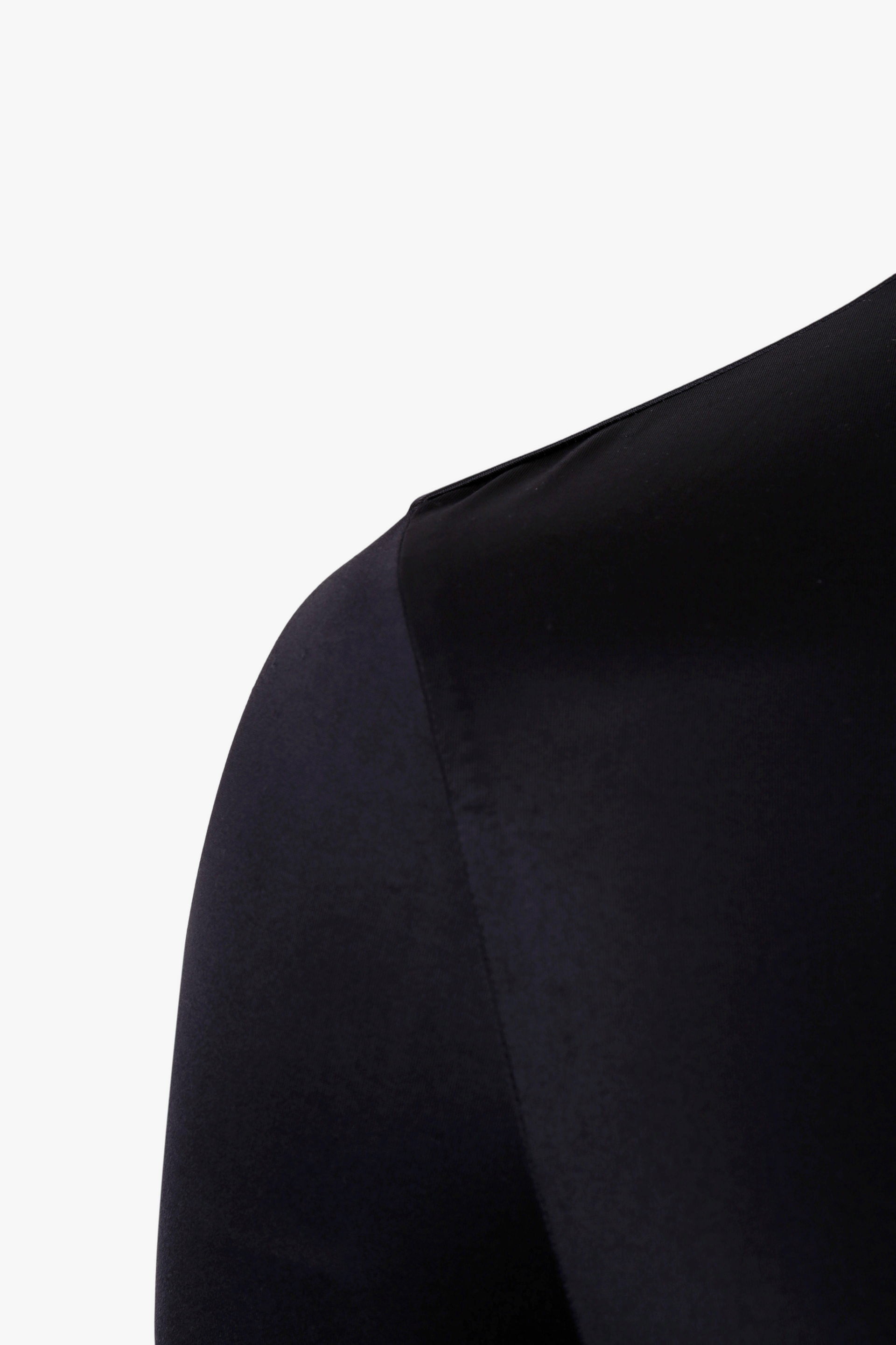 BLACK DRAPED JERSEY CROP TOP made by YIBRI