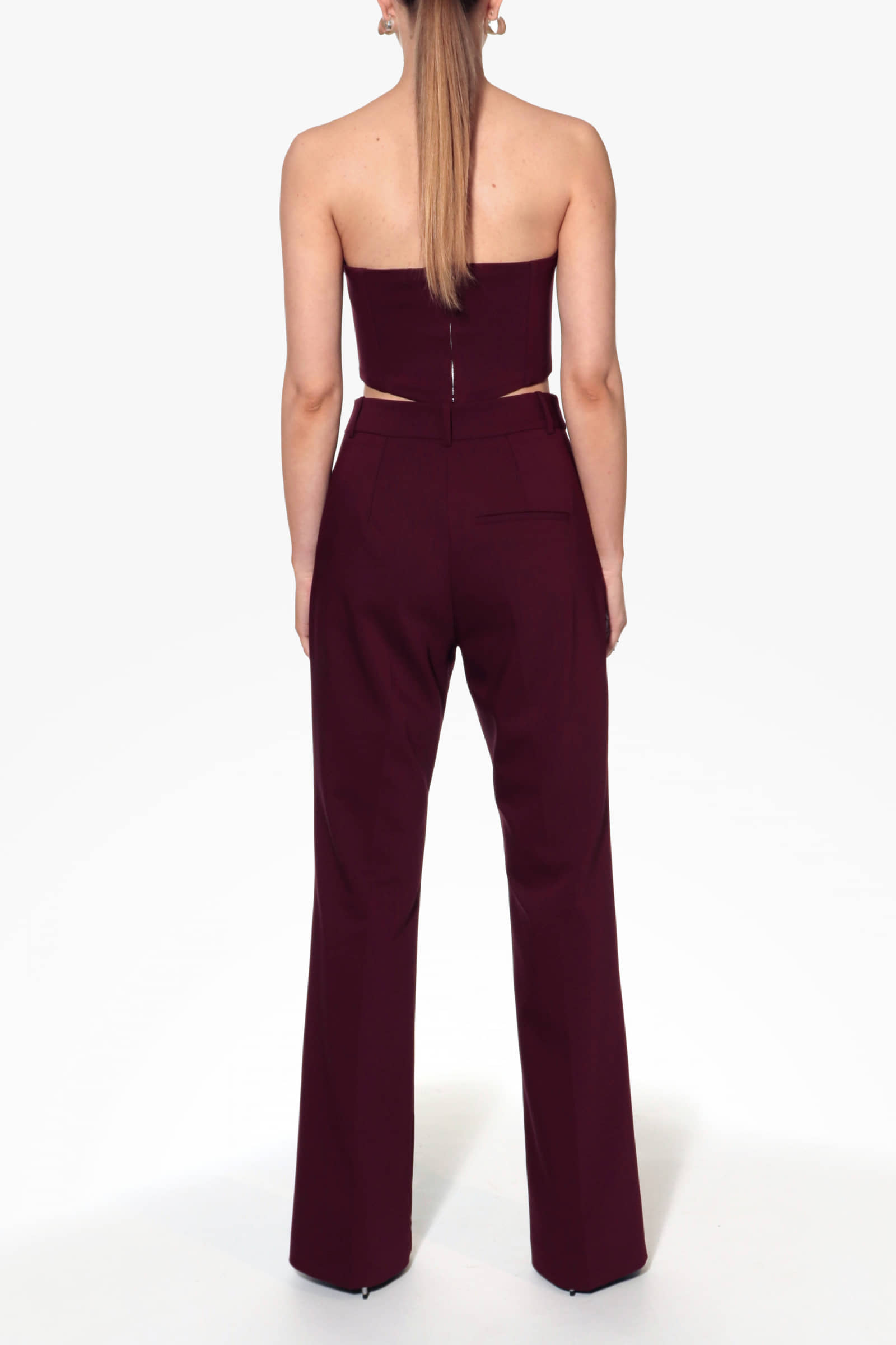 Pants Camilla Burgundy Wine made by HALEWSKI