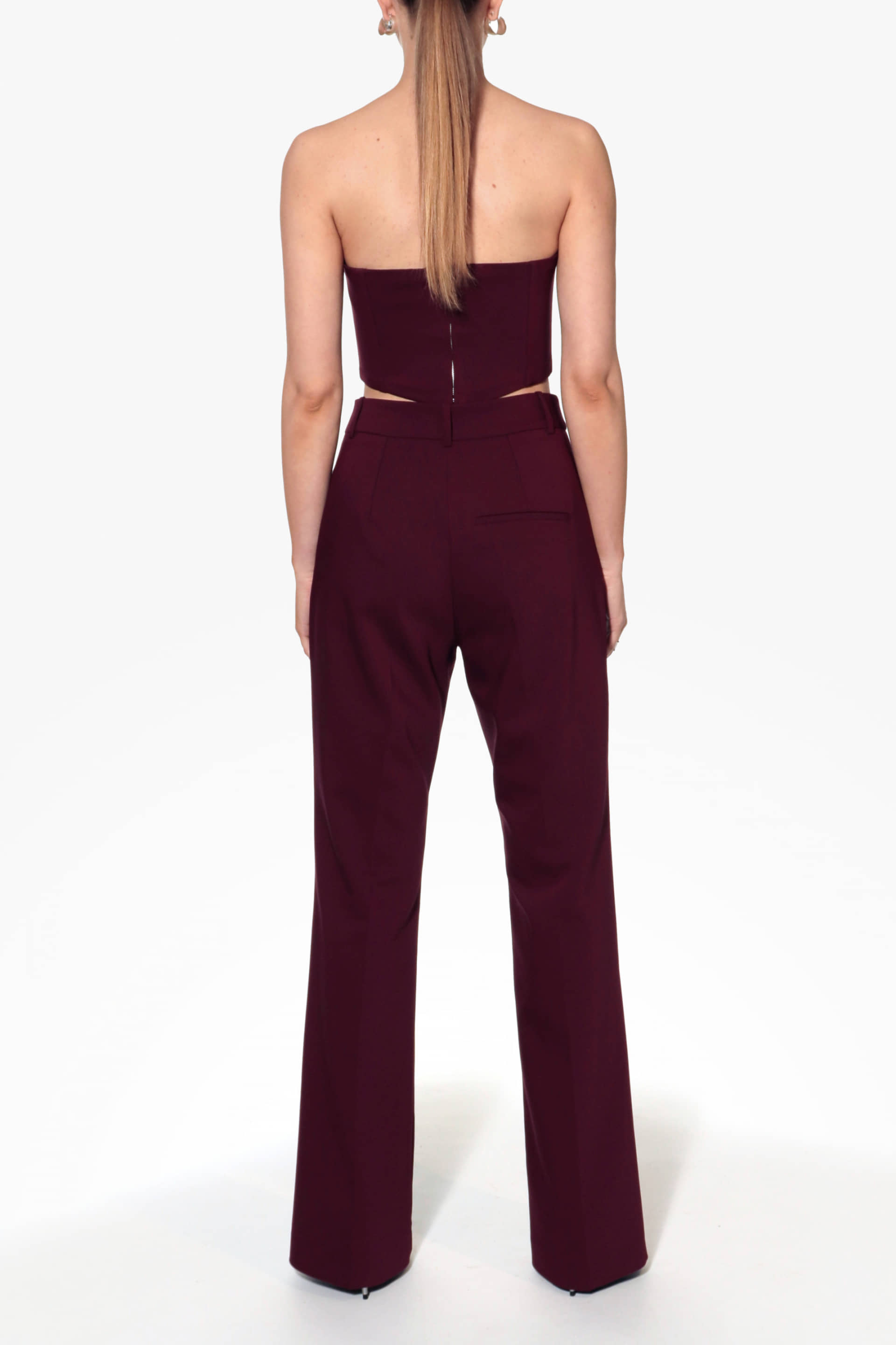 Pants Camilla Burgundy Wine made by HALEWSKI