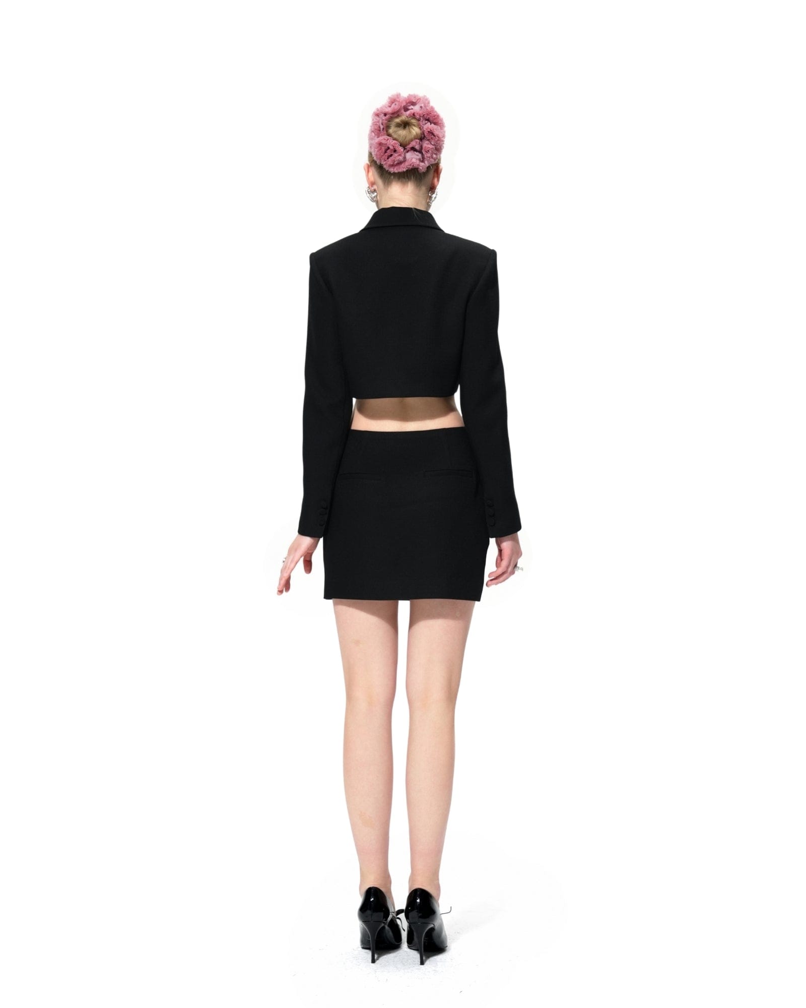 Tatiana Crop Blazer (Black) made by Nana Jacqueline