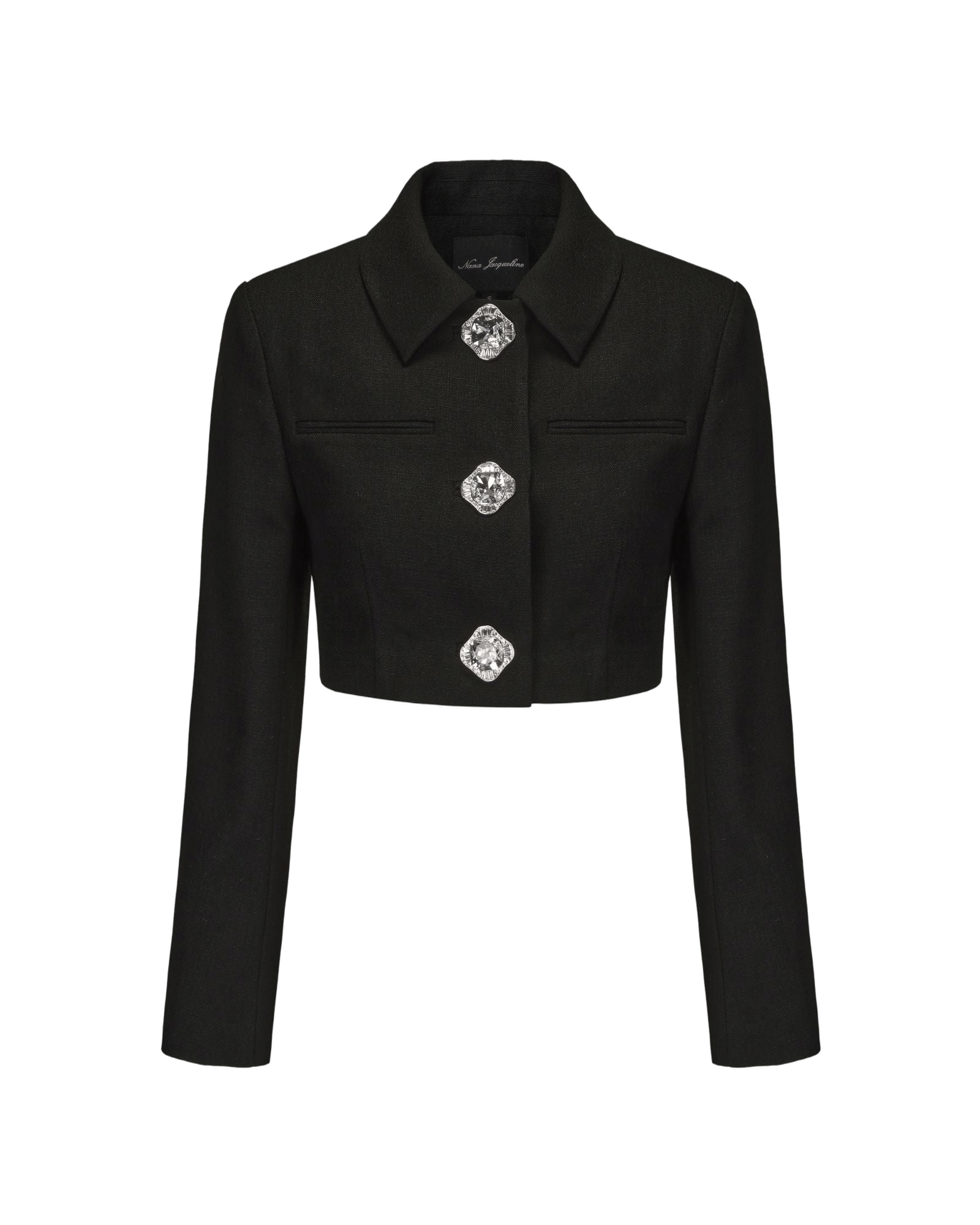 Tatiana Crop Blazer (Black) made by Nana Jacqueline