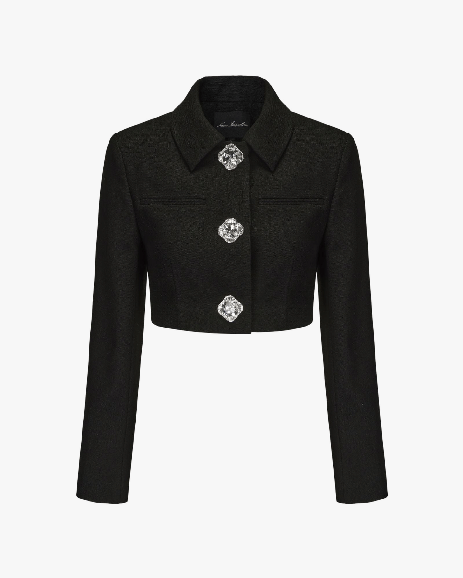 Tatiana Crop Blazer (Black) made by Nana Jacqueline