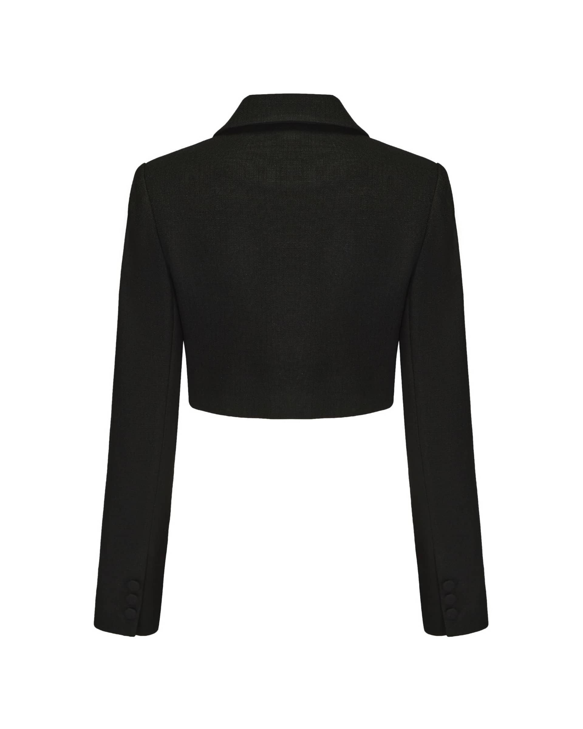 Tatiana Crop Blazer (Black) made by Nana Jacqueline