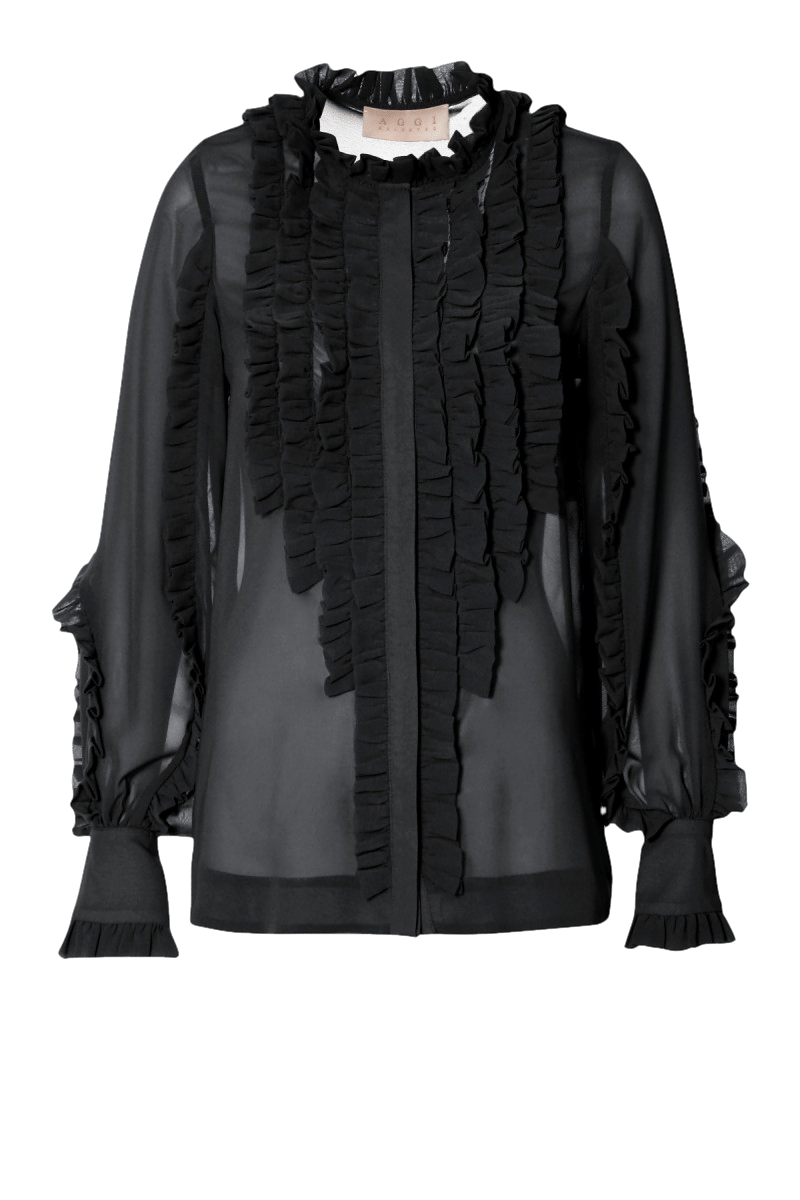 Blouse Marley Pure Black in Black made by HALEWSKI