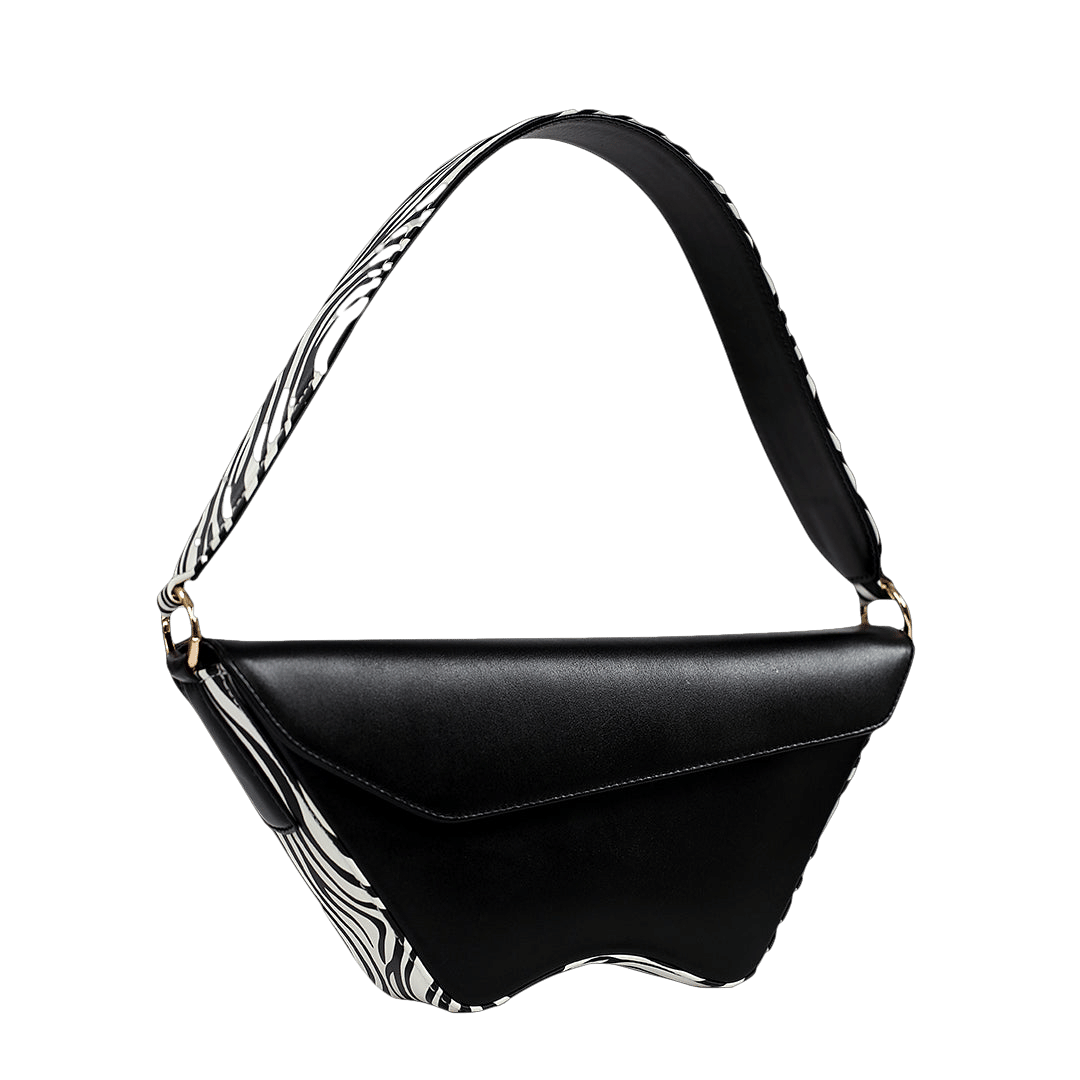 Nadira - Black x Zebra - Shoulder Bag made by ALIEL
