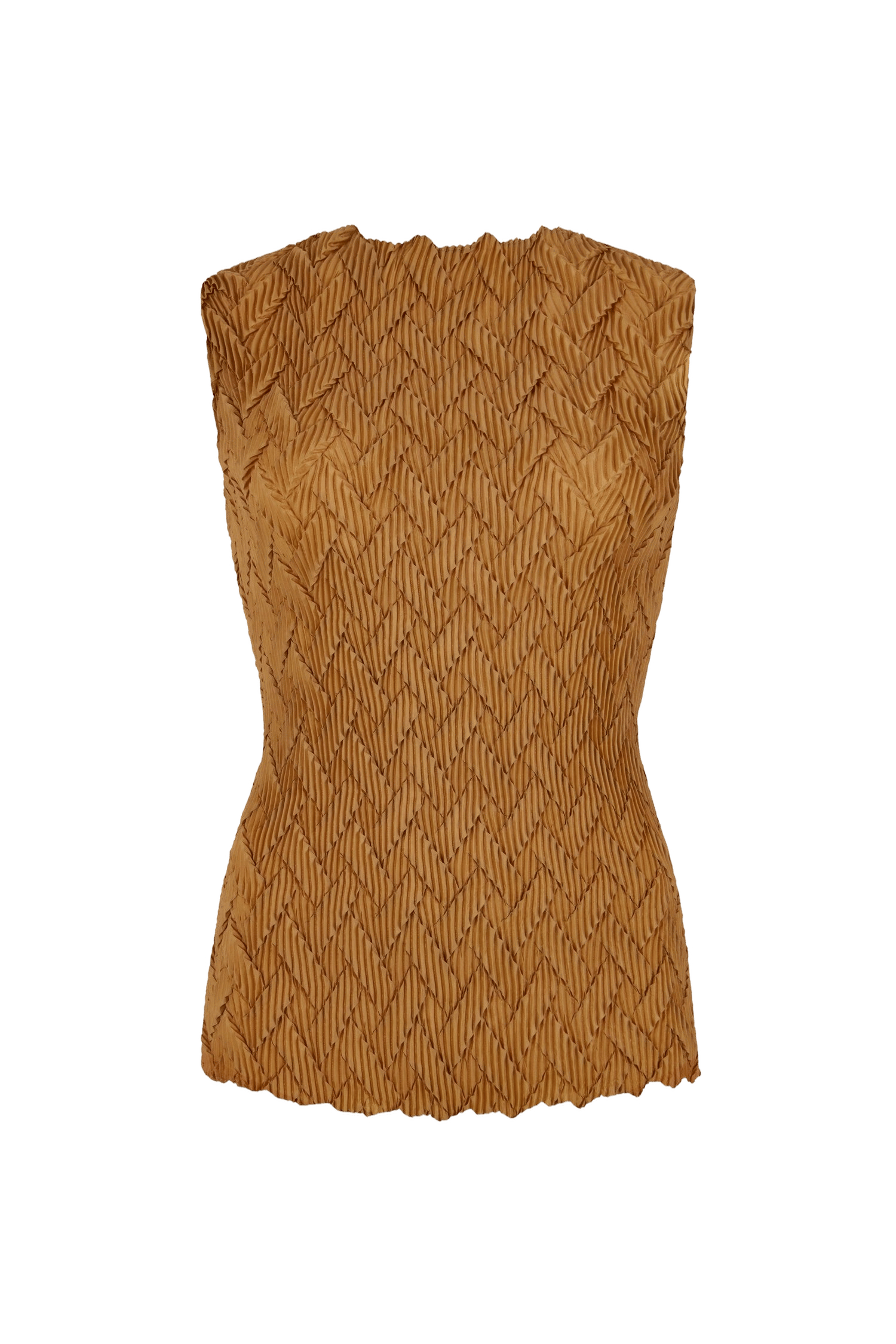 Hand Pleated Basket Top - Cacao made by CAHAYA STUDIOS