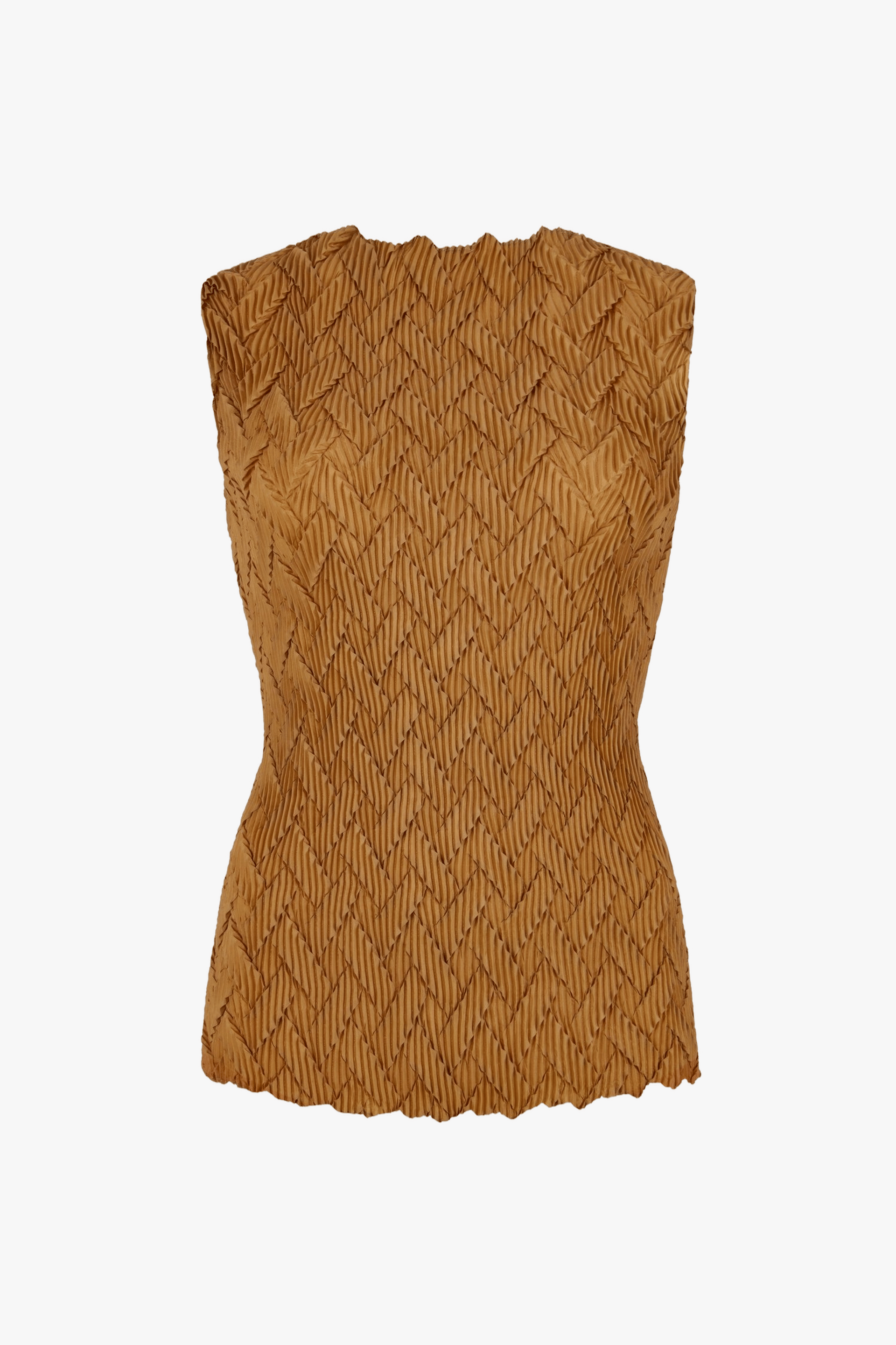 Hand Pleated Basket Top - Cacao made by CAHAYA STUDIOS