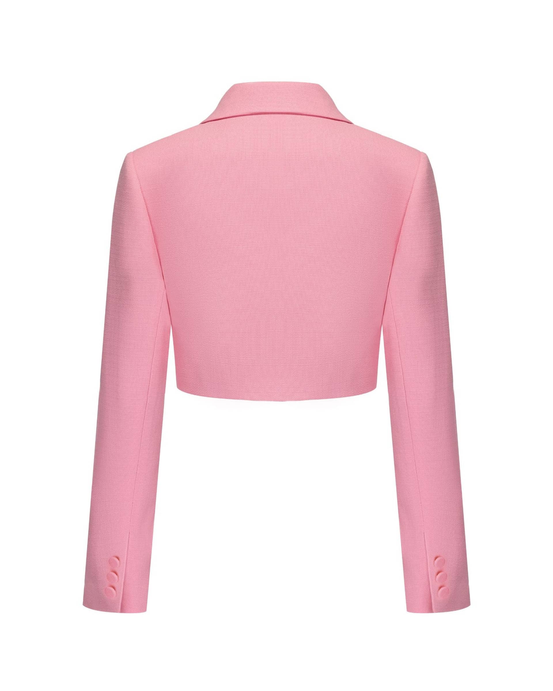 Tatiana Crop Blazer (Pink) made by Nana Jacqueline