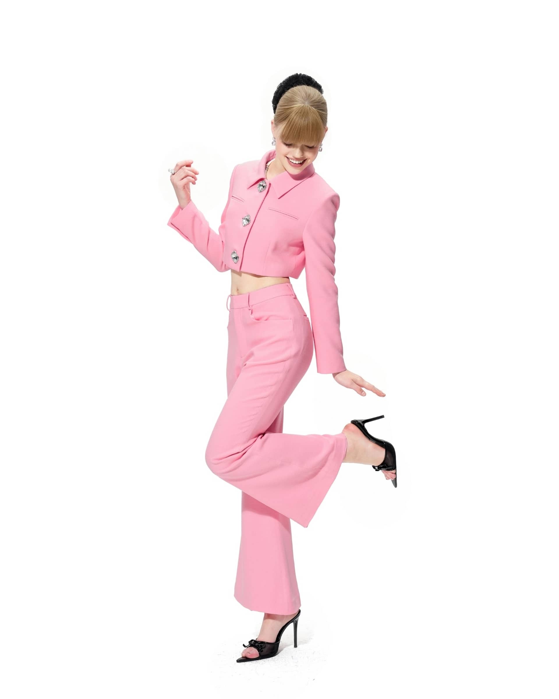 Tatiana Crop Blazer (Pink) made by Nana Jacqueline