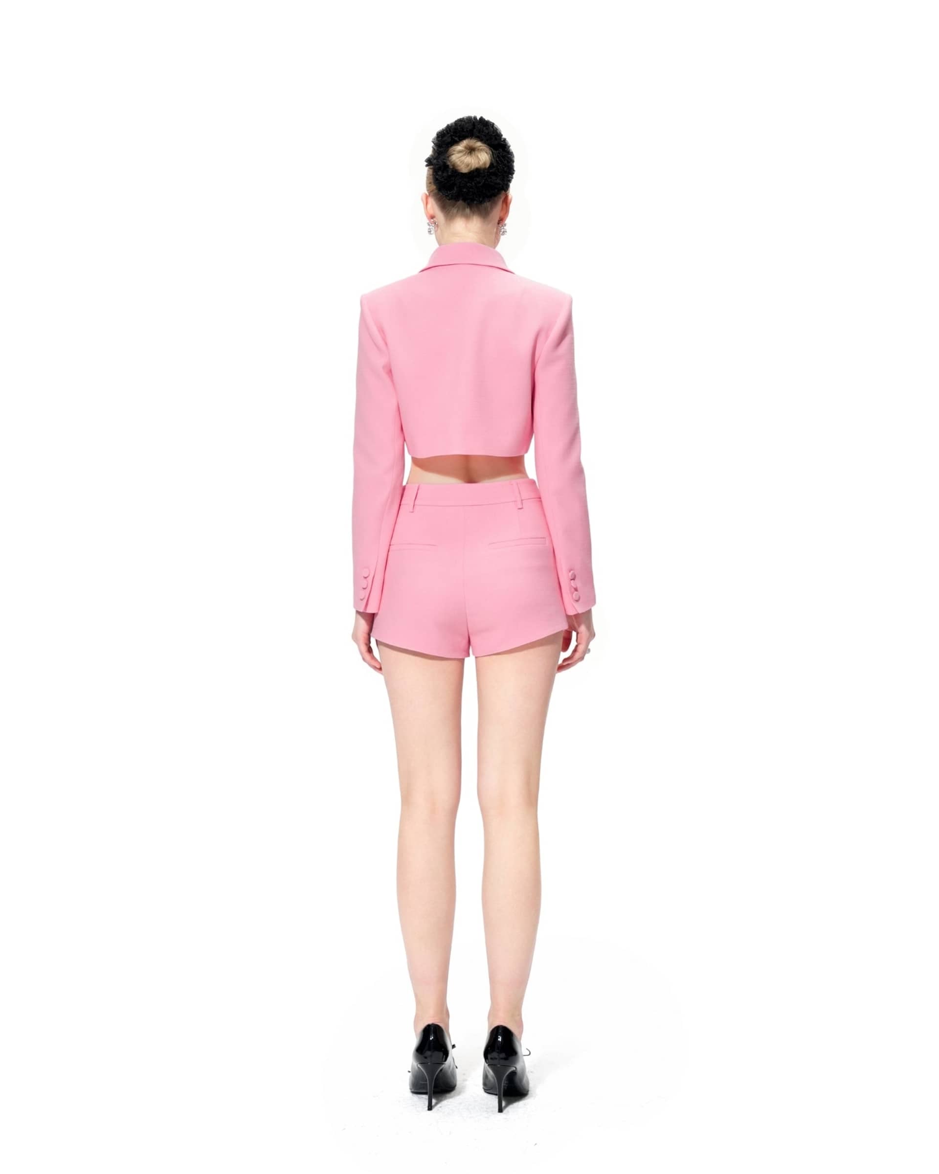 Tatiana Crop Blazer (Pink) made by Nana Jacqueline