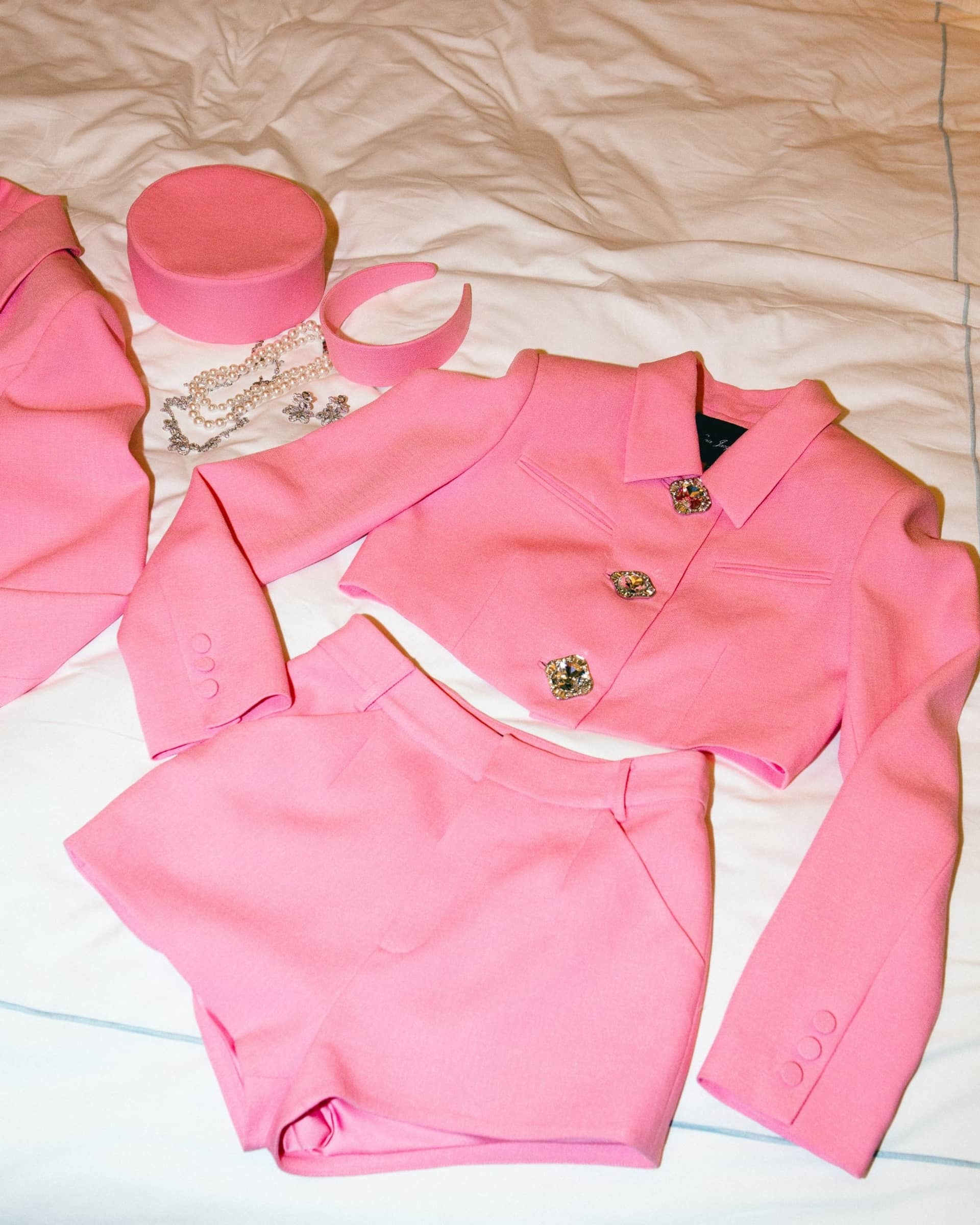 Tatiana Crop Blazer (Pink) made by Nana Jacqueline
