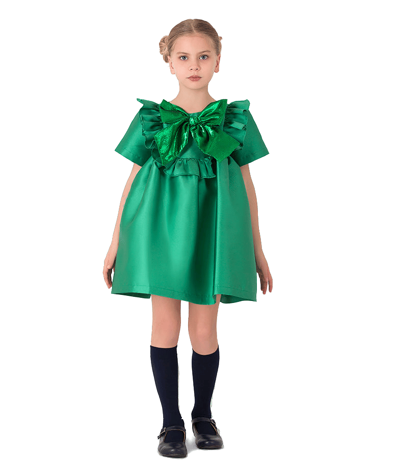 Jacquard Bow Dress made by Mama Luma