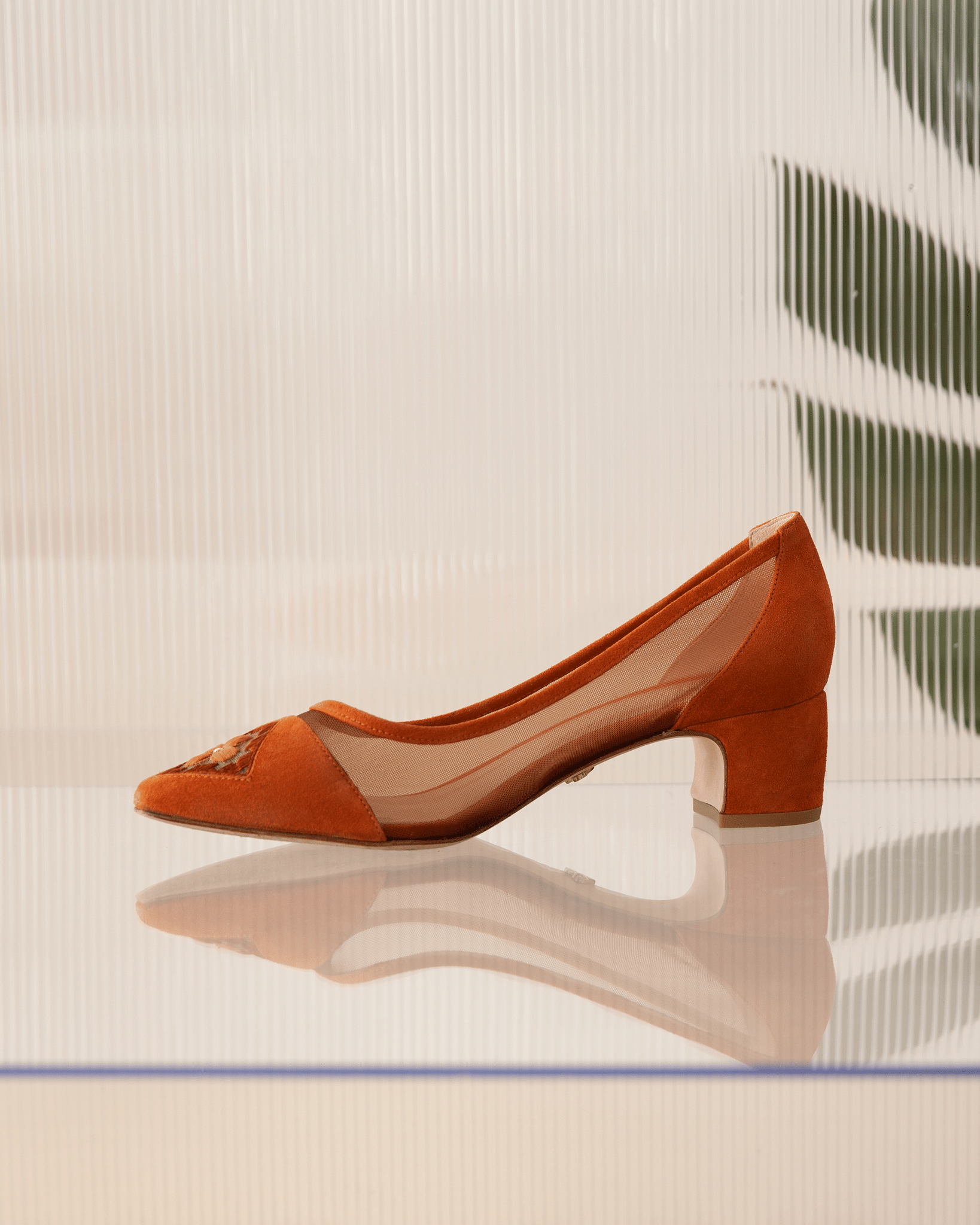 Fiorellini Pump Mesh 45 Sienna in Orange made by ATANA