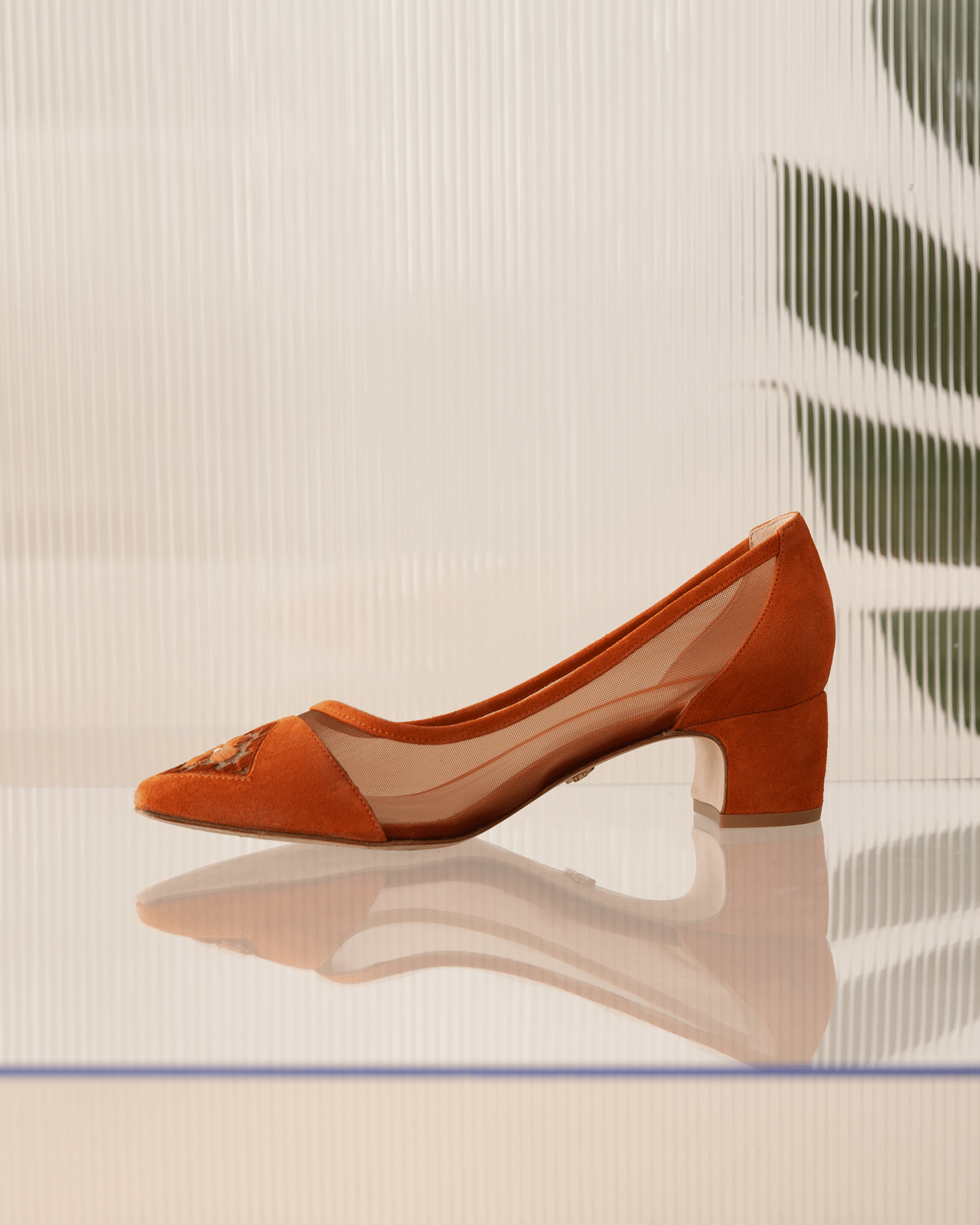 Fiorellini Pump Mesh 45 Sienna in Orange made by ATANA