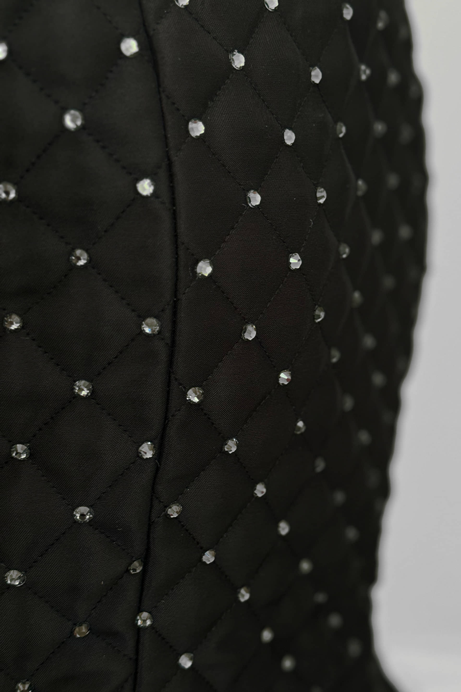 Black crystal quilted mini dress made by Compte Spain