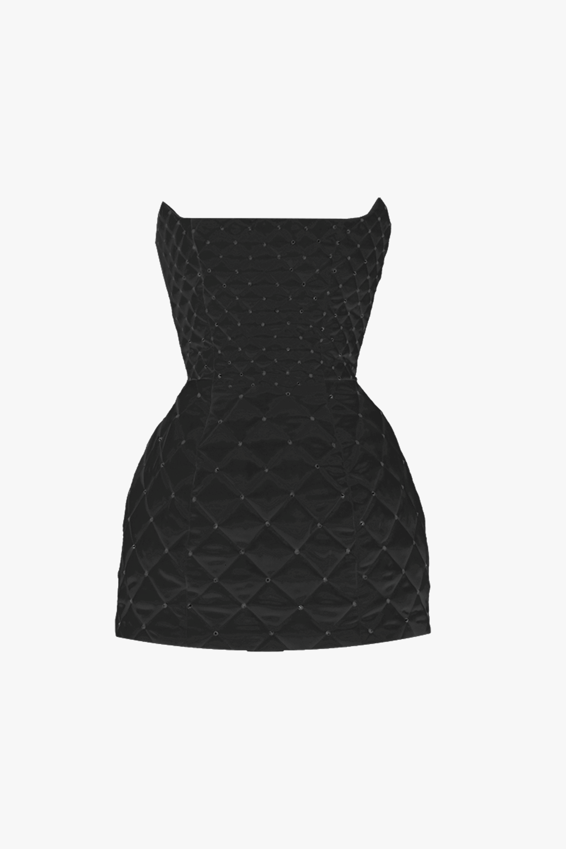 Black crystal quilted mini dress made by Compte Spain