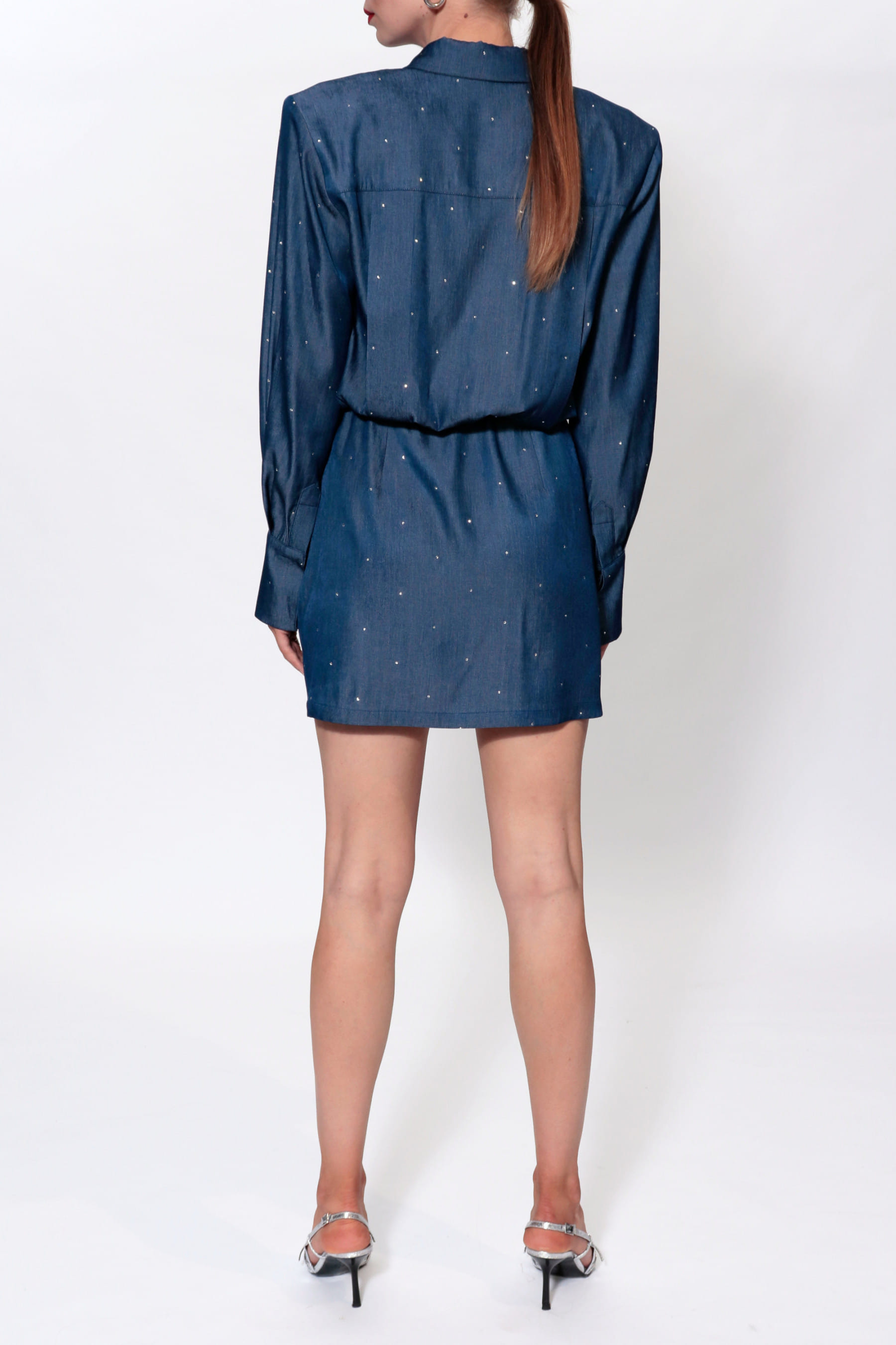 Dress Electra Navy Denim Jets made by HALEWSKI