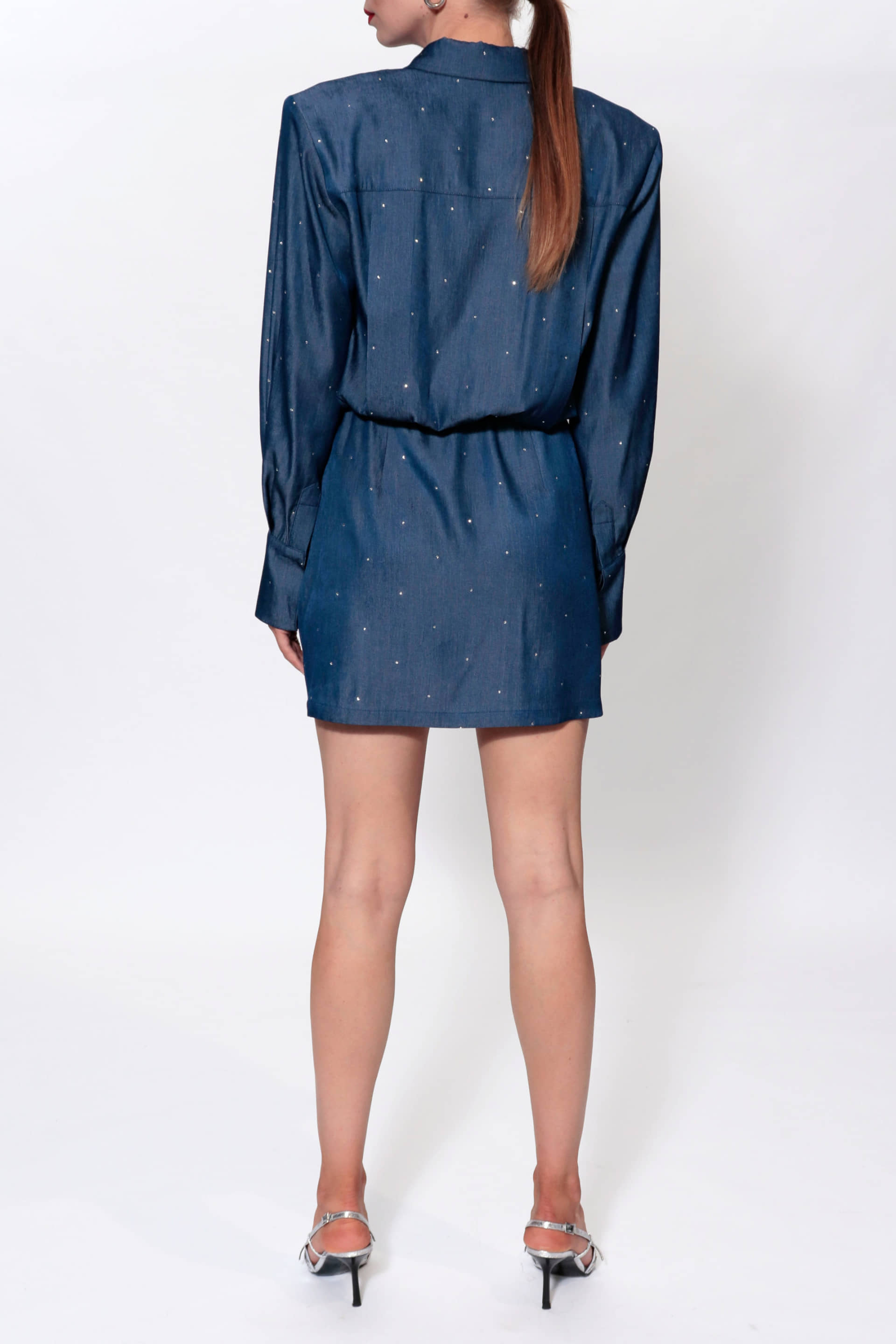 Dress Electra Navy Denim Jets made by HALEWSKI