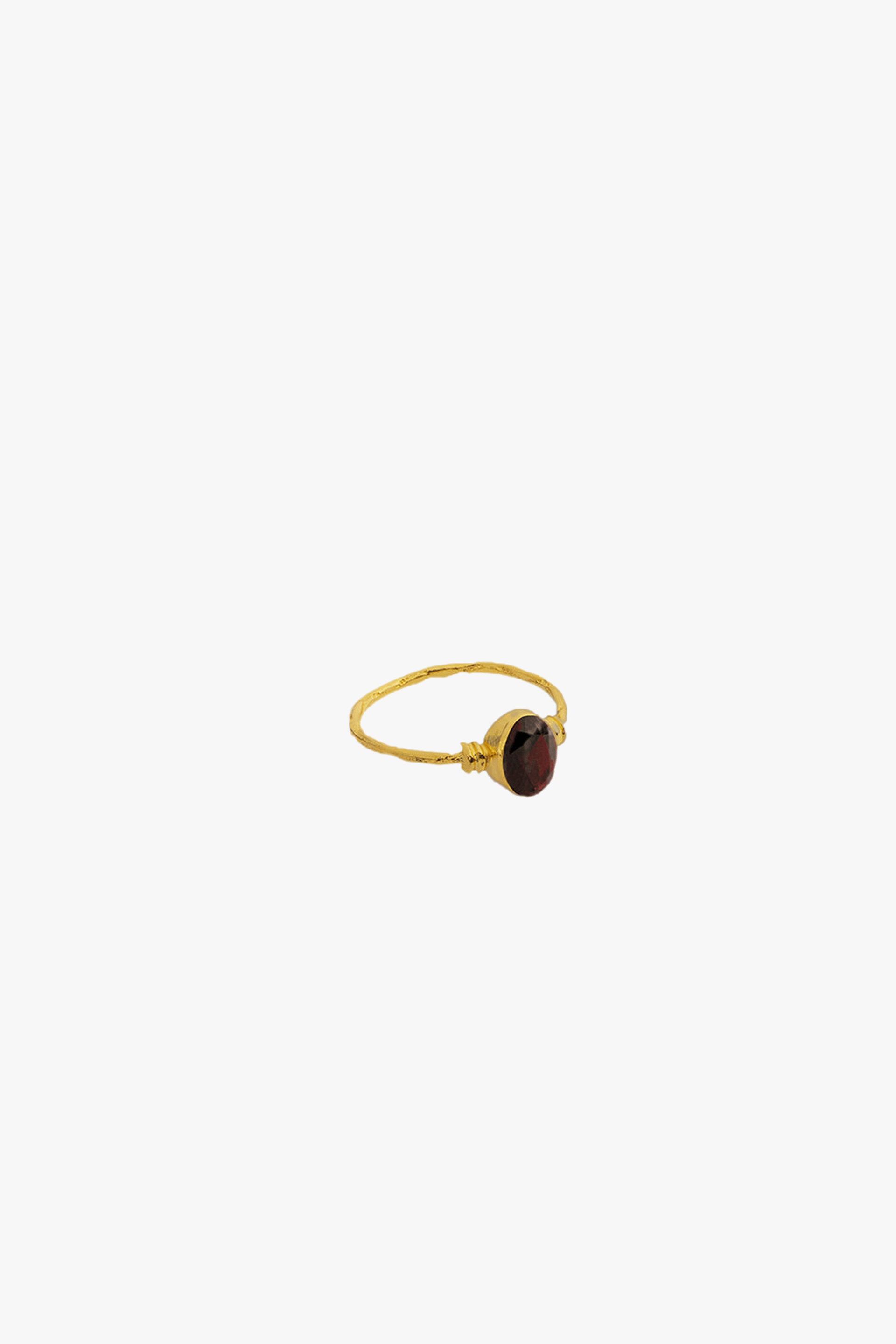 Garnet Gold Ring made by Lora Istanbul