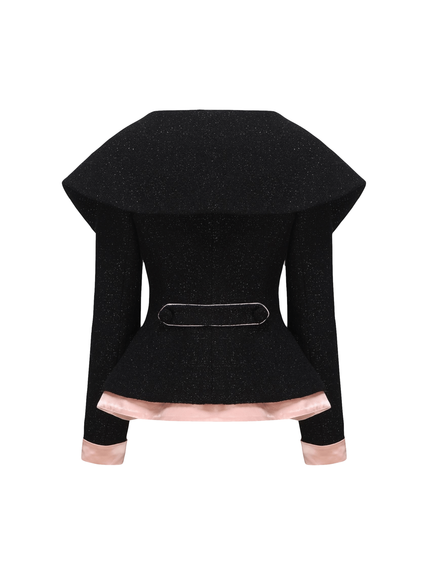 Nadia Lapel Jacket (Black) (Final Sale) in Black made by Nana Jacqueline