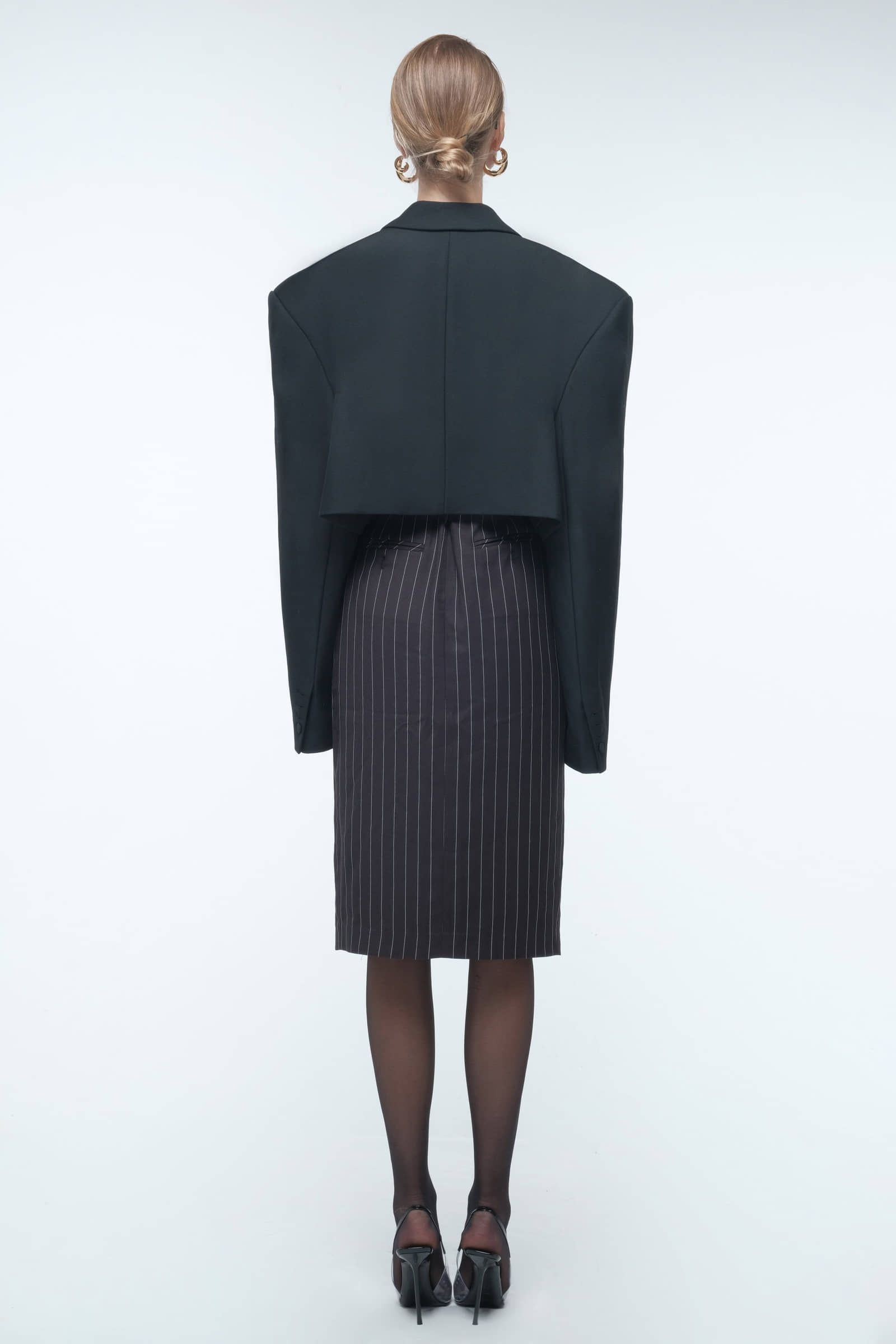 Pinstripe pencil skirt made by AFTERHOURS