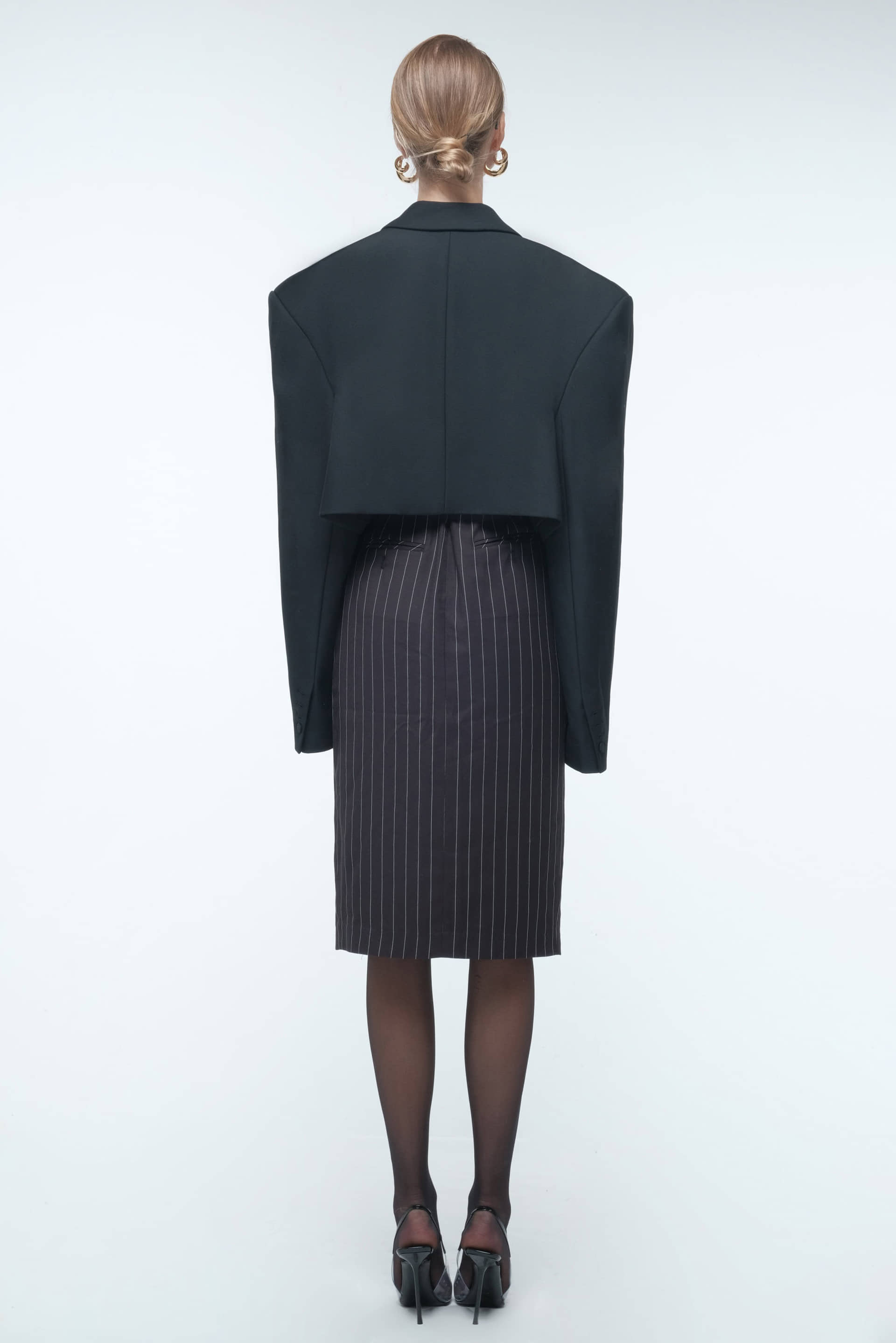 Pinstripe pencil skirt made by AFTERHOURS