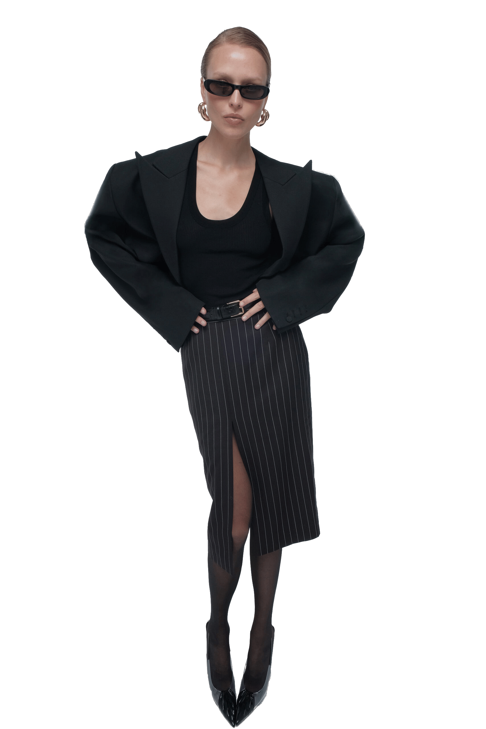 Pinstripe pencil skirt made by AFTERHOURS