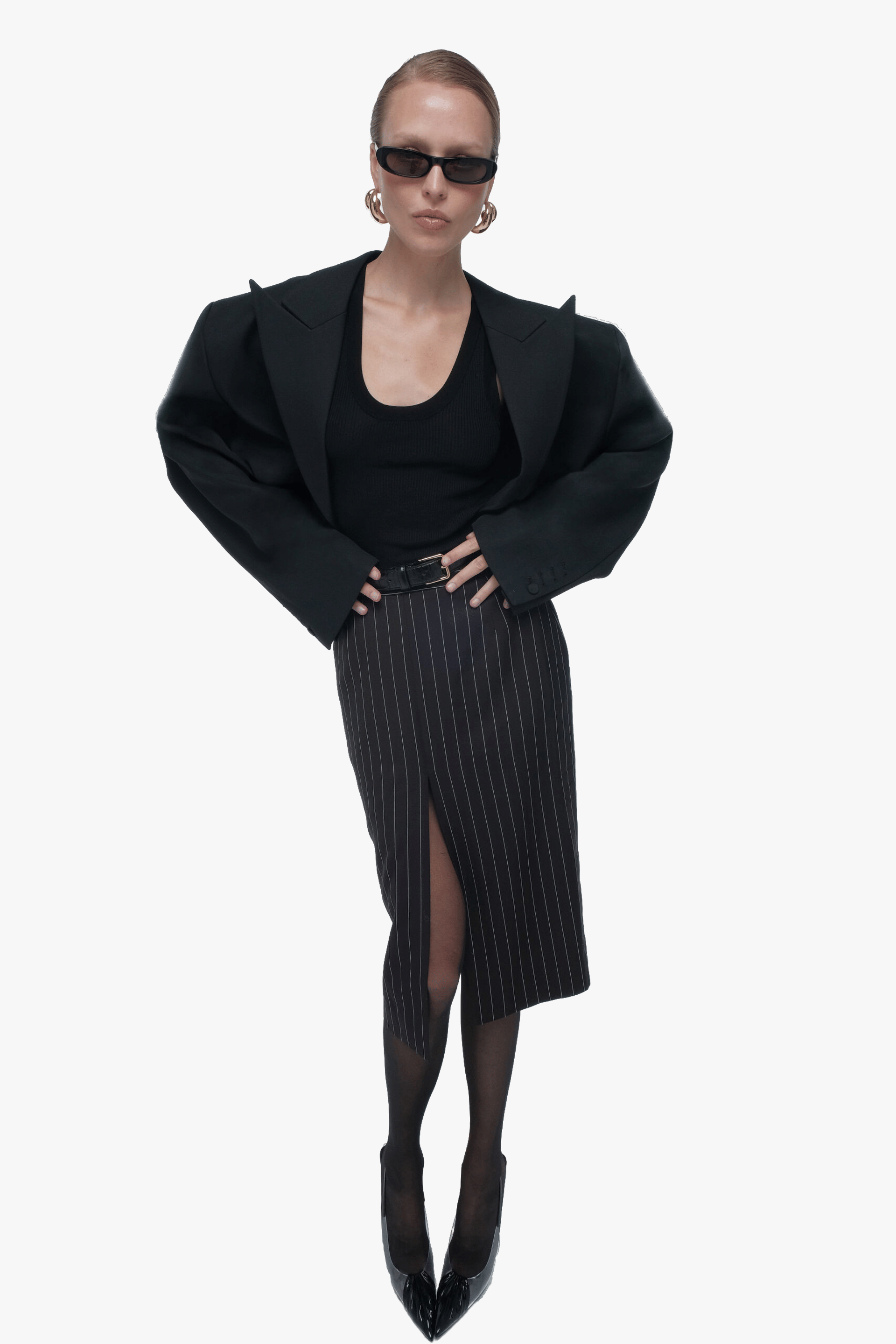 Pinstripe pencil skirt made by AFTERHOURS