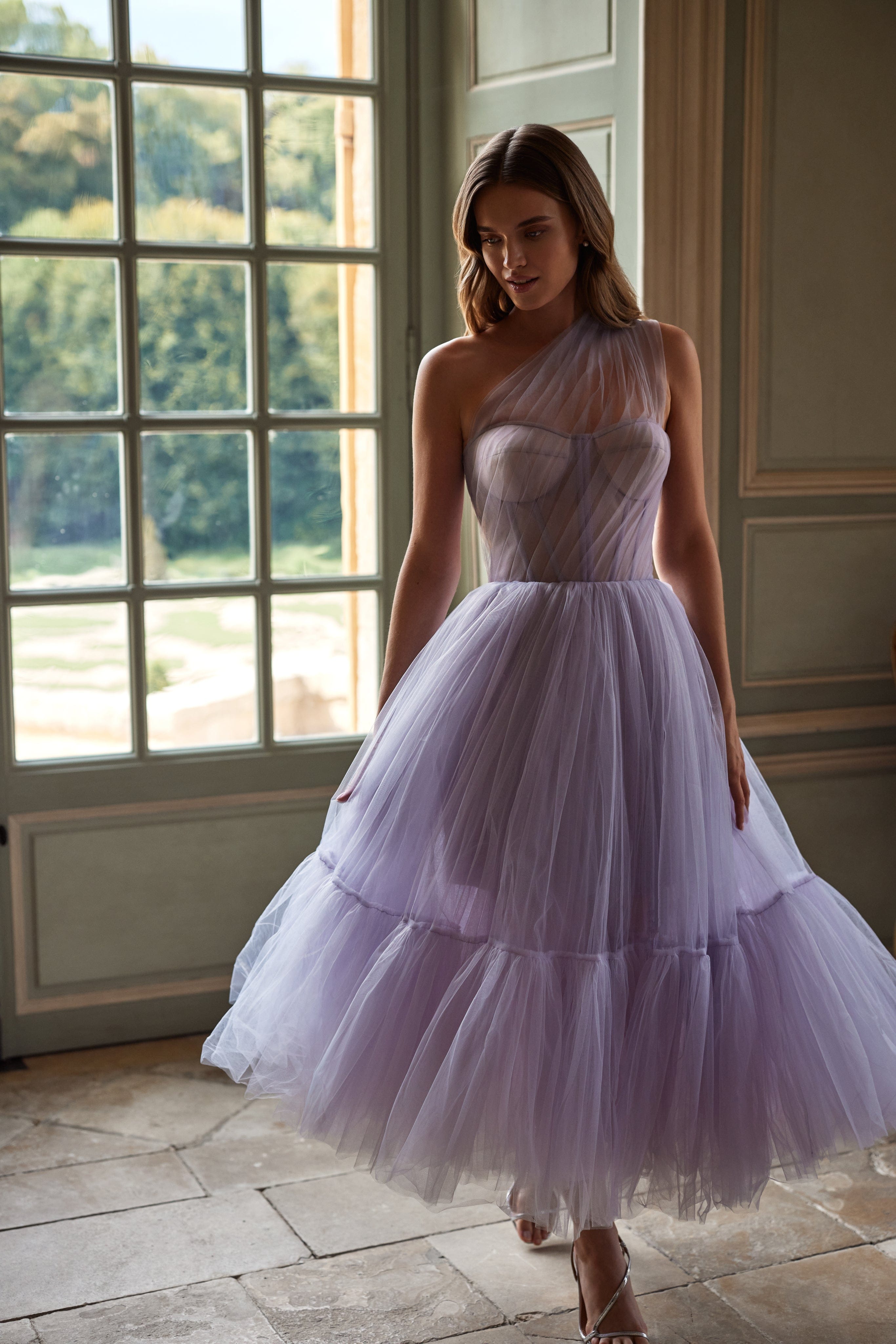 Milla | Lavender One-Shoulder Cocktail Tulle Dress | Women's