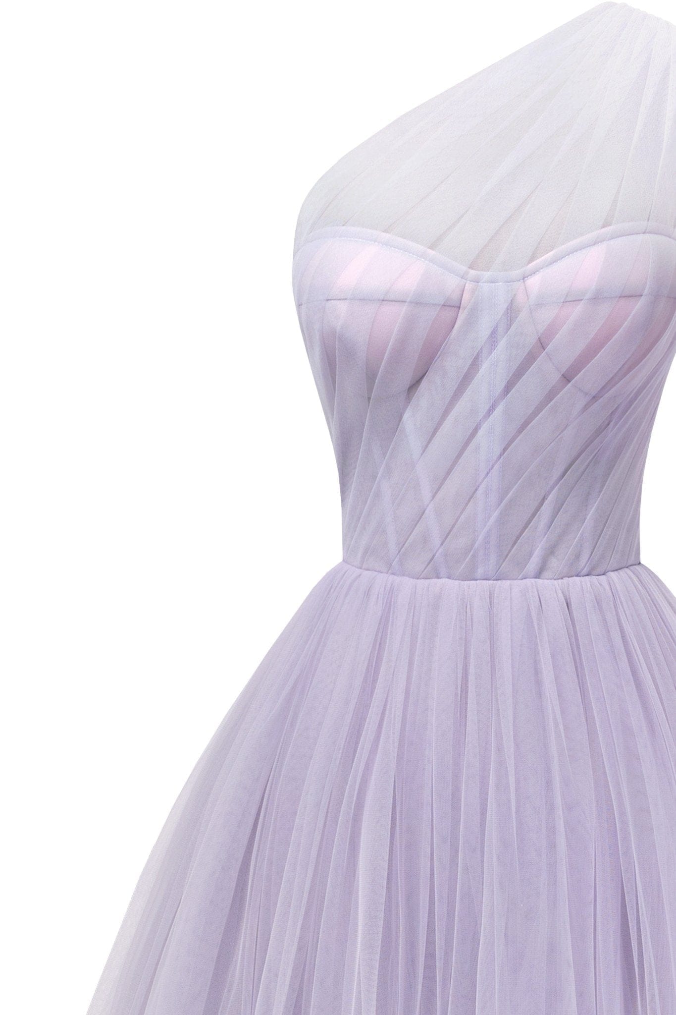 Lavender One-Shoulder Cocktail Tulle Dress made by Milla