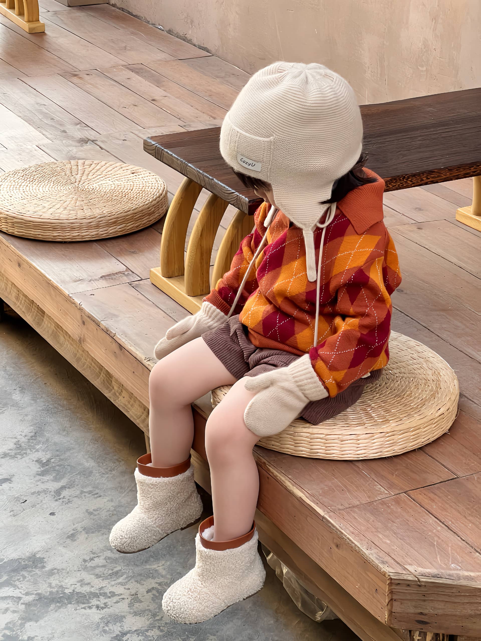 Gift Box | Almond Hat-Mittens Bundle made by CozyU