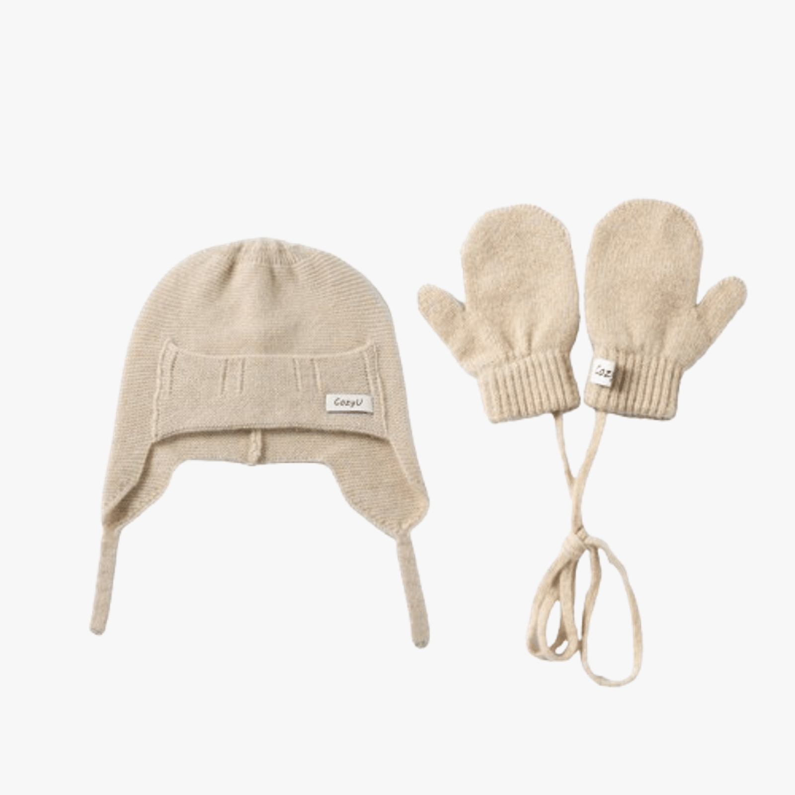 Gift Box | Almond Hat-Mittens Bundle made by CozyU