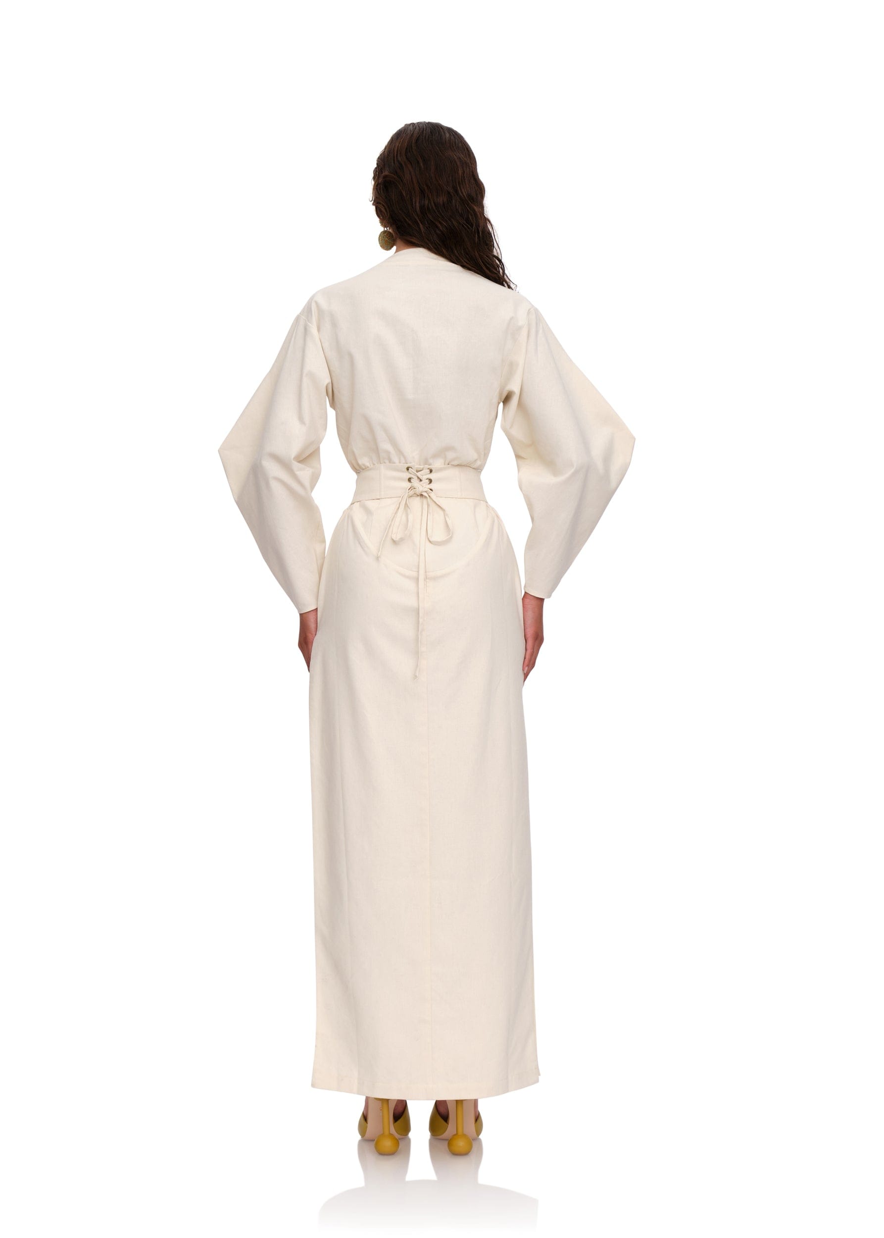 LINO CORSET SKIRT - LIMESTONE made by Andrea Iyamah