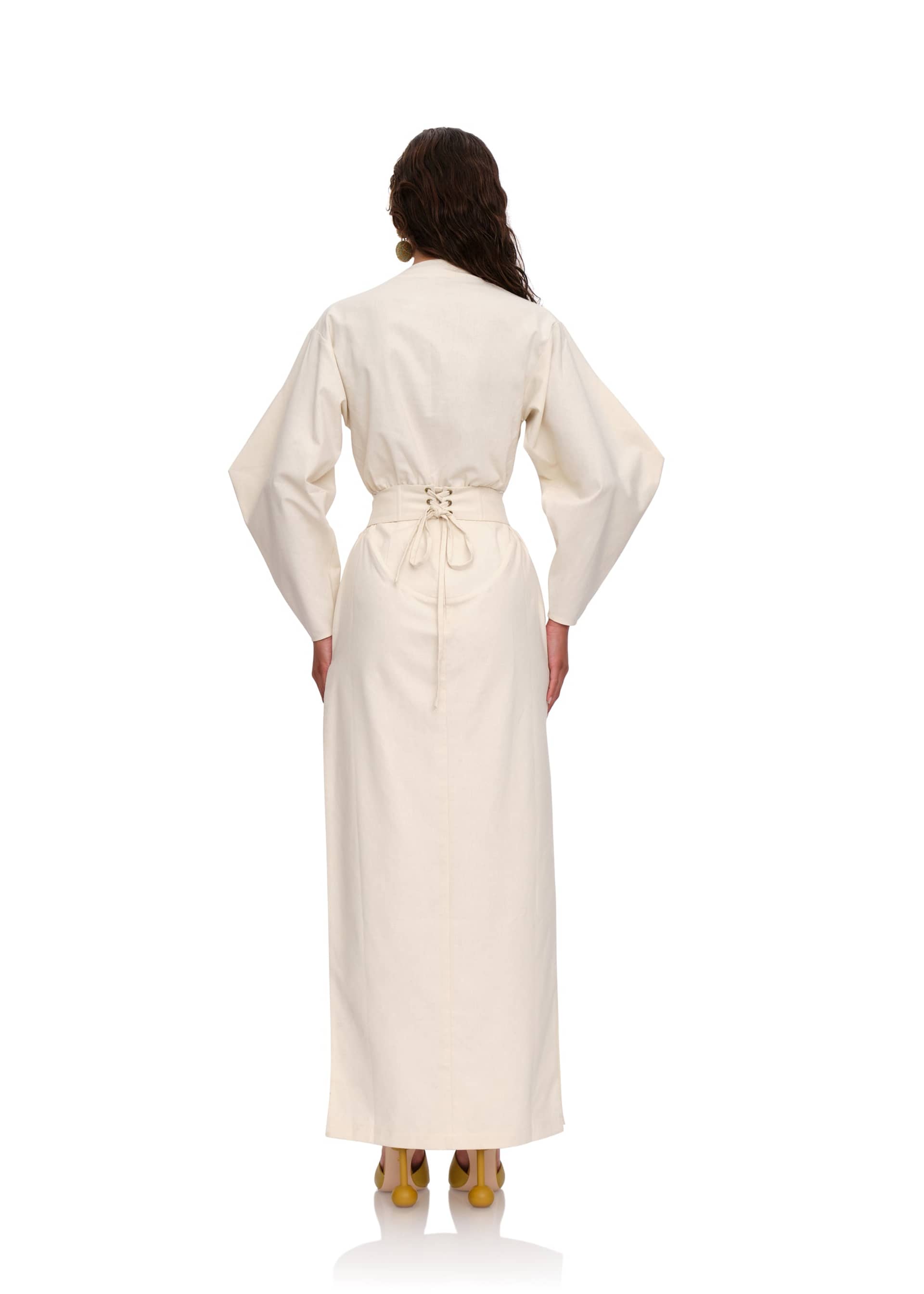 LINO CORSET SKIRT - LIMESTONE made by Andrea Iyamah